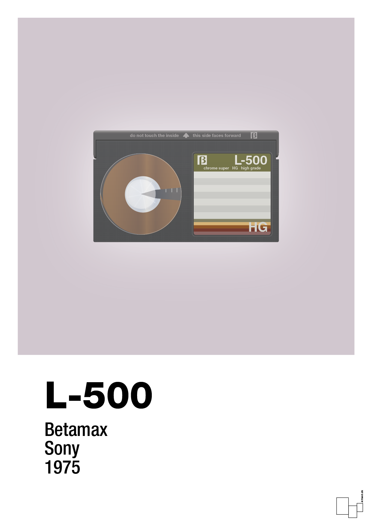 videobånd l-500 - Plakat med Grafik i Dusty Lilac