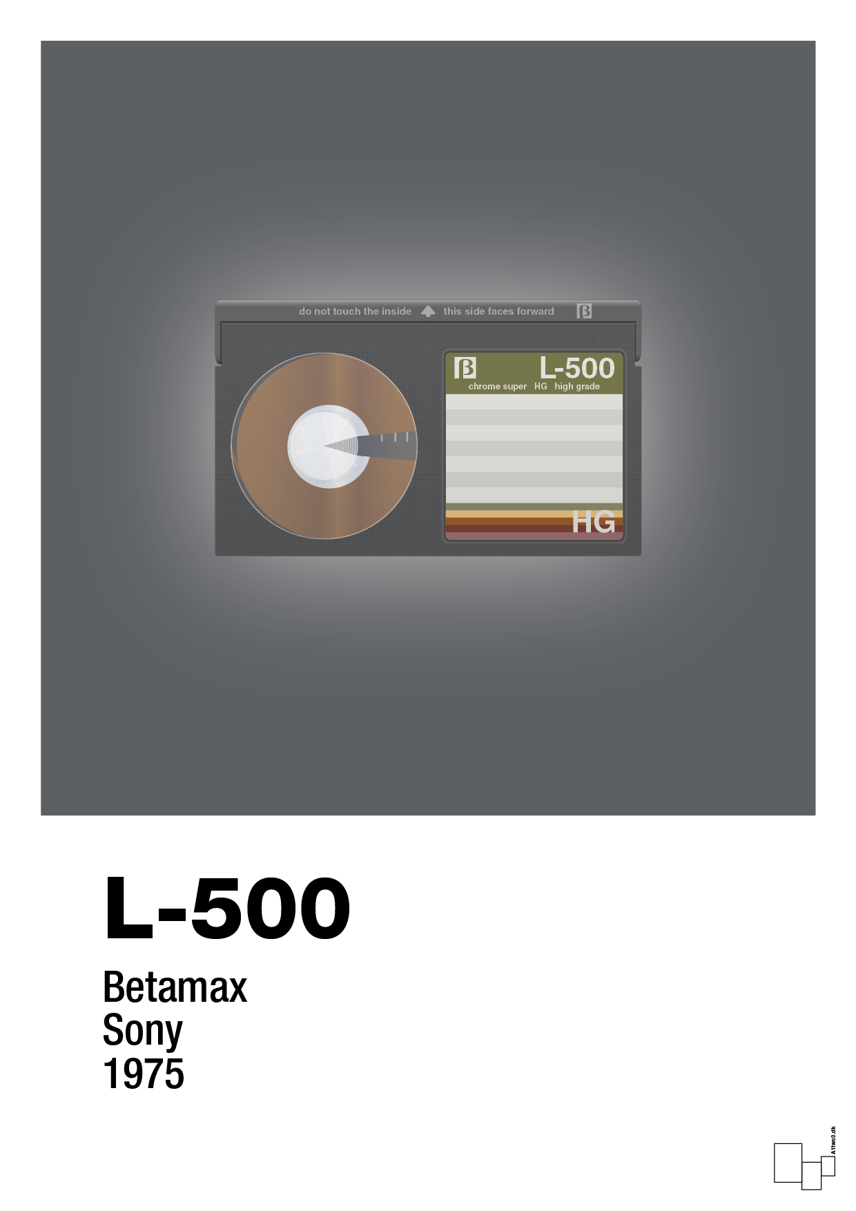 videobånd l-500 - Plakat med Grafik i Graphic Charcoal
