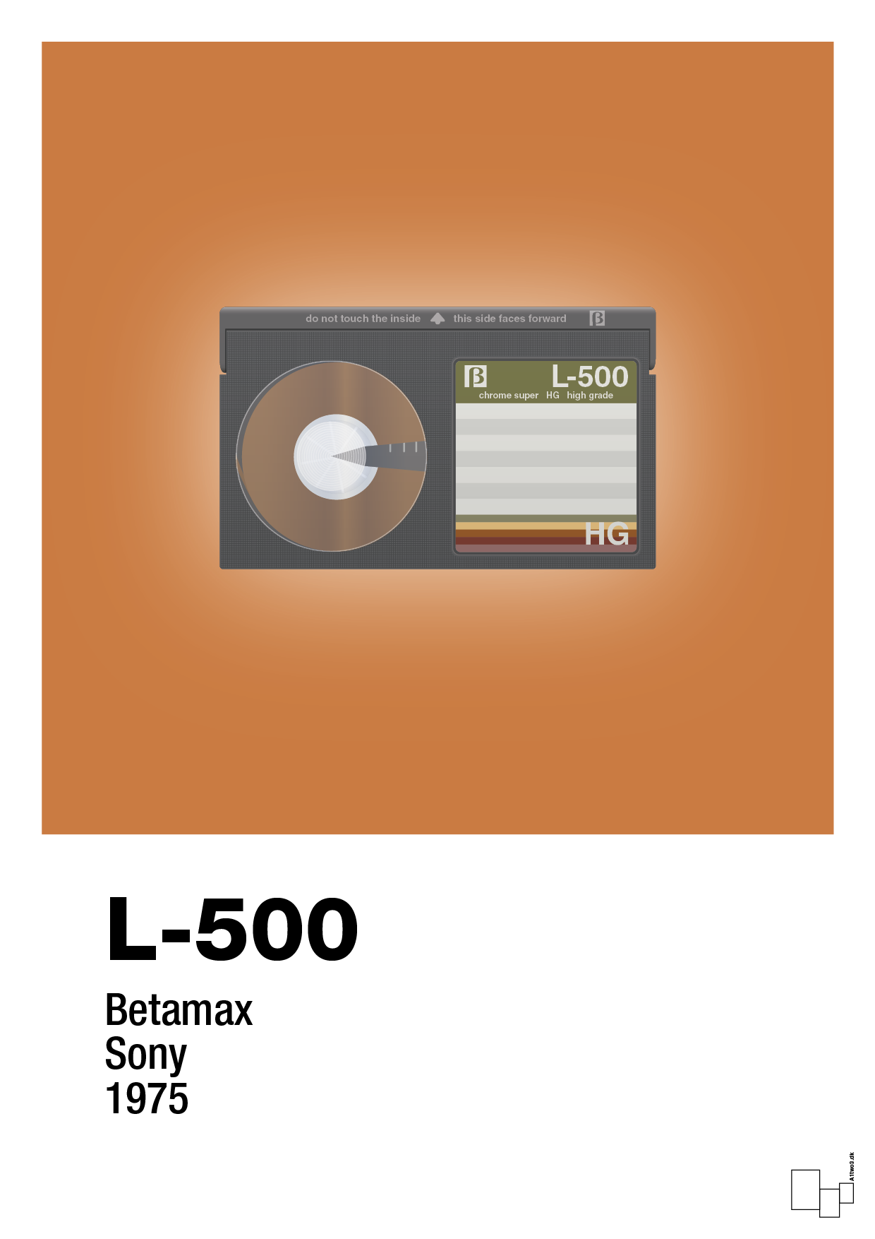 videobånd l-500 - Plakat med Grafik i Rumba Orange