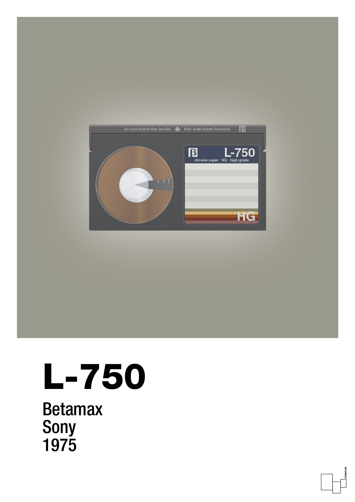 videobånd l-750 - Plakat med Grafik i Battleship Gray
