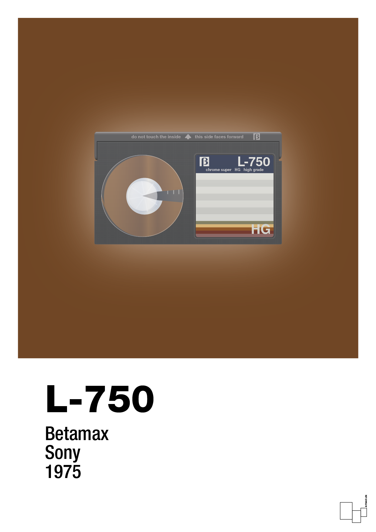 videobånd l-750 - Plakat med Grafik i Dark Brown