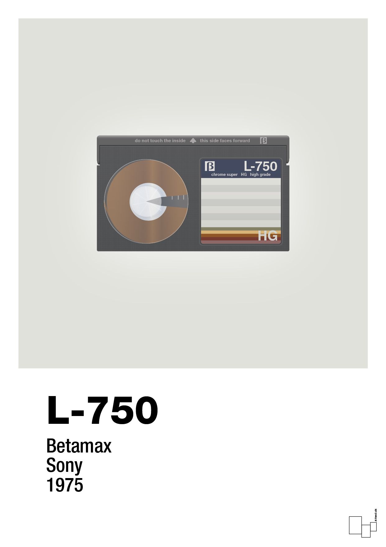 videobånd l-750 - Plakat med Grafik i Painters White