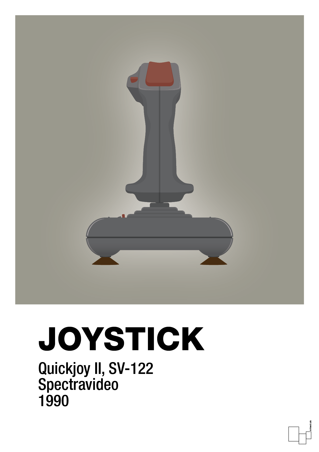 joystick quickjoy II - Plakat med Grafik i Battleship Gray