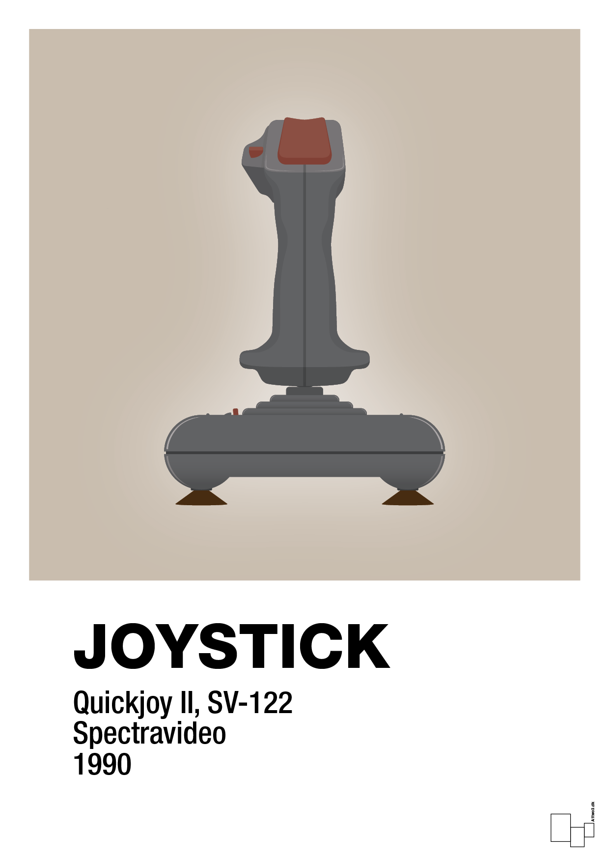 joystick quickjoy II - Plakat med Grafik i Creamy Mushroom