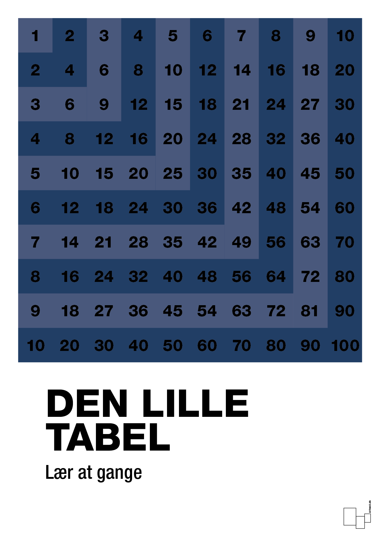 den lille tabel - Plakat med Tal i Lapis Blue