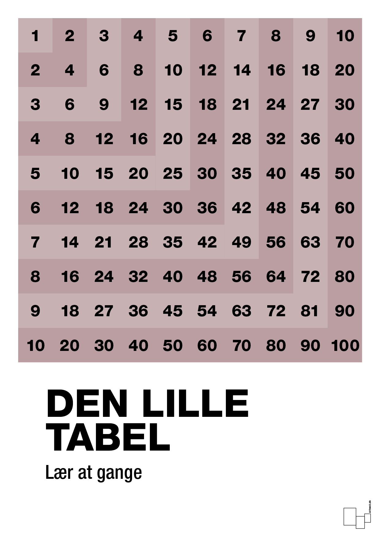 den lille tabel - Plakat med Tal i Light Rose