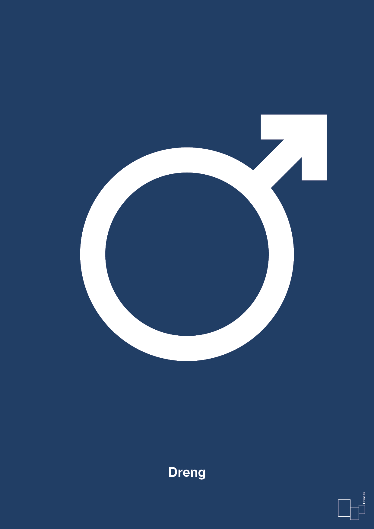symbol for dreng - Plakat med Grafik i Lapis Blue