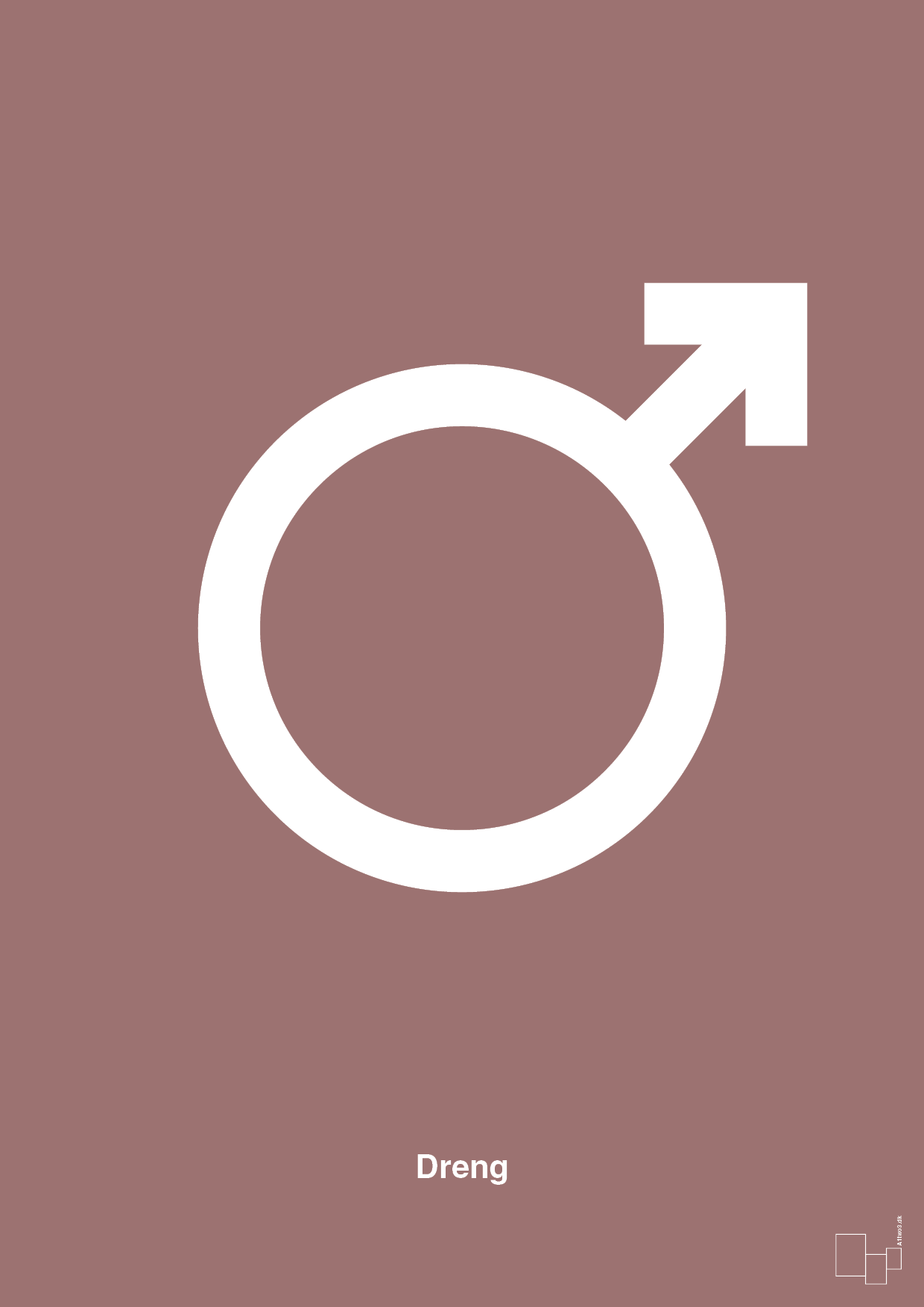symbol for dreng - Plakat med Grafik i Plum