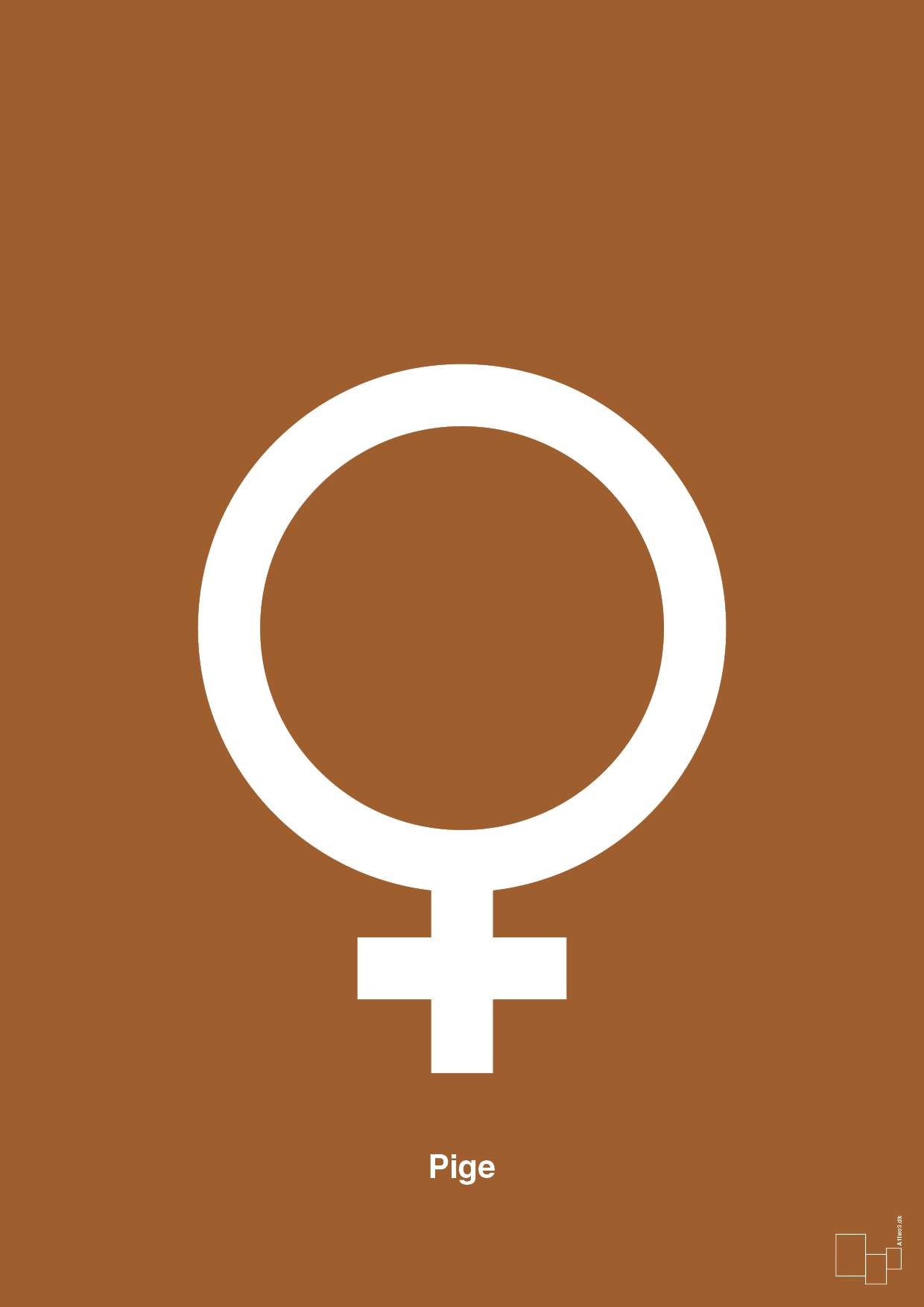 symbol for pige - Plakat med Grafik i Cognac