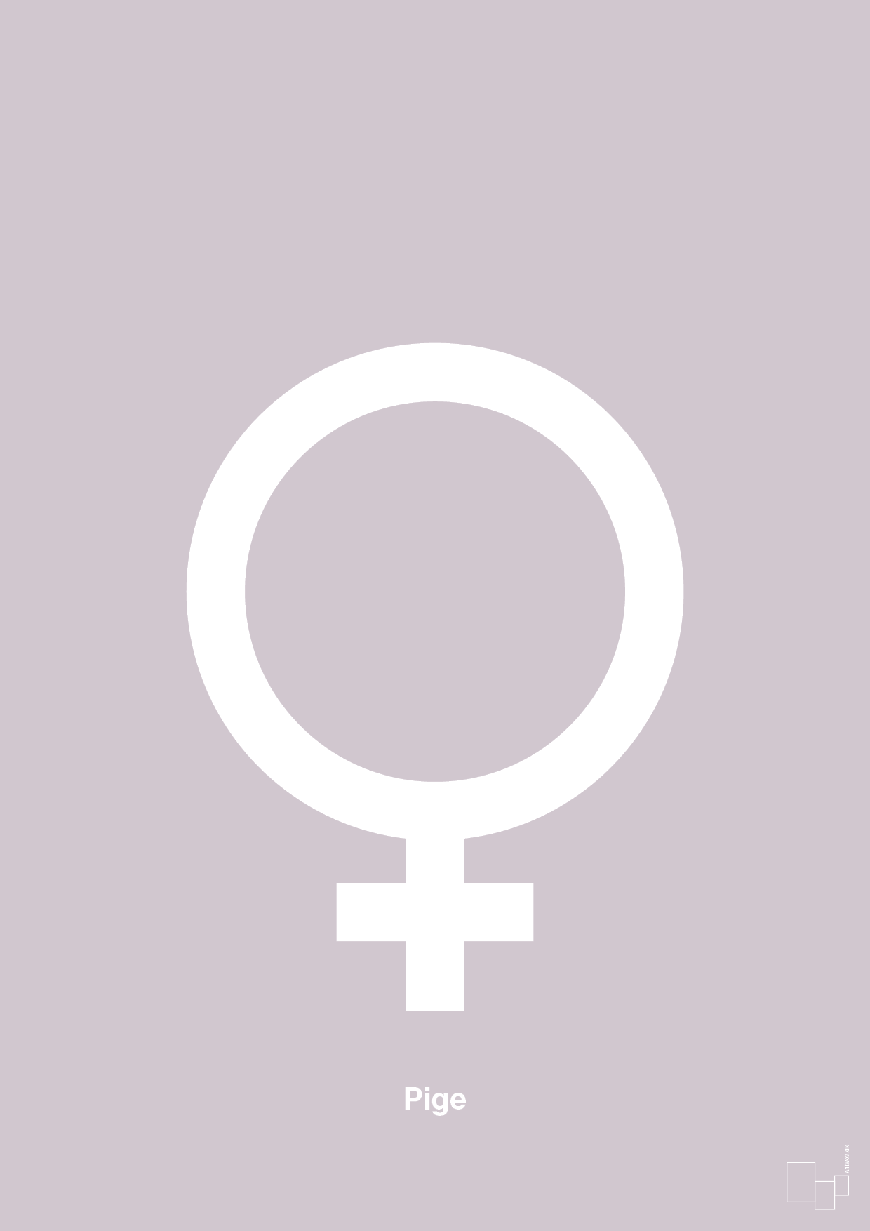 symbol for pige - Plakat med Grafik i Dusty Lilac