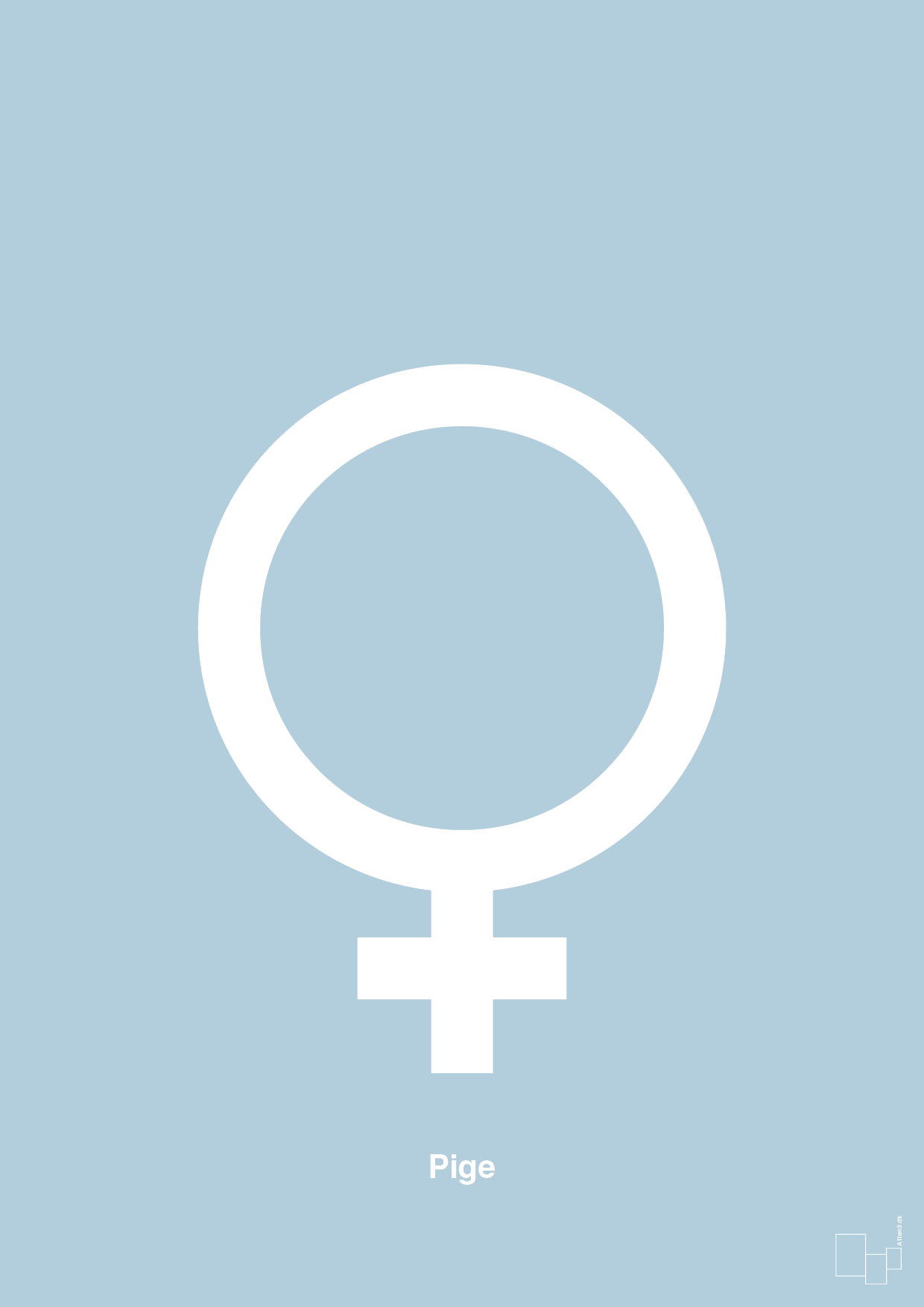 symbol for pige - Plakat med Grafik i Heavenly Blue
