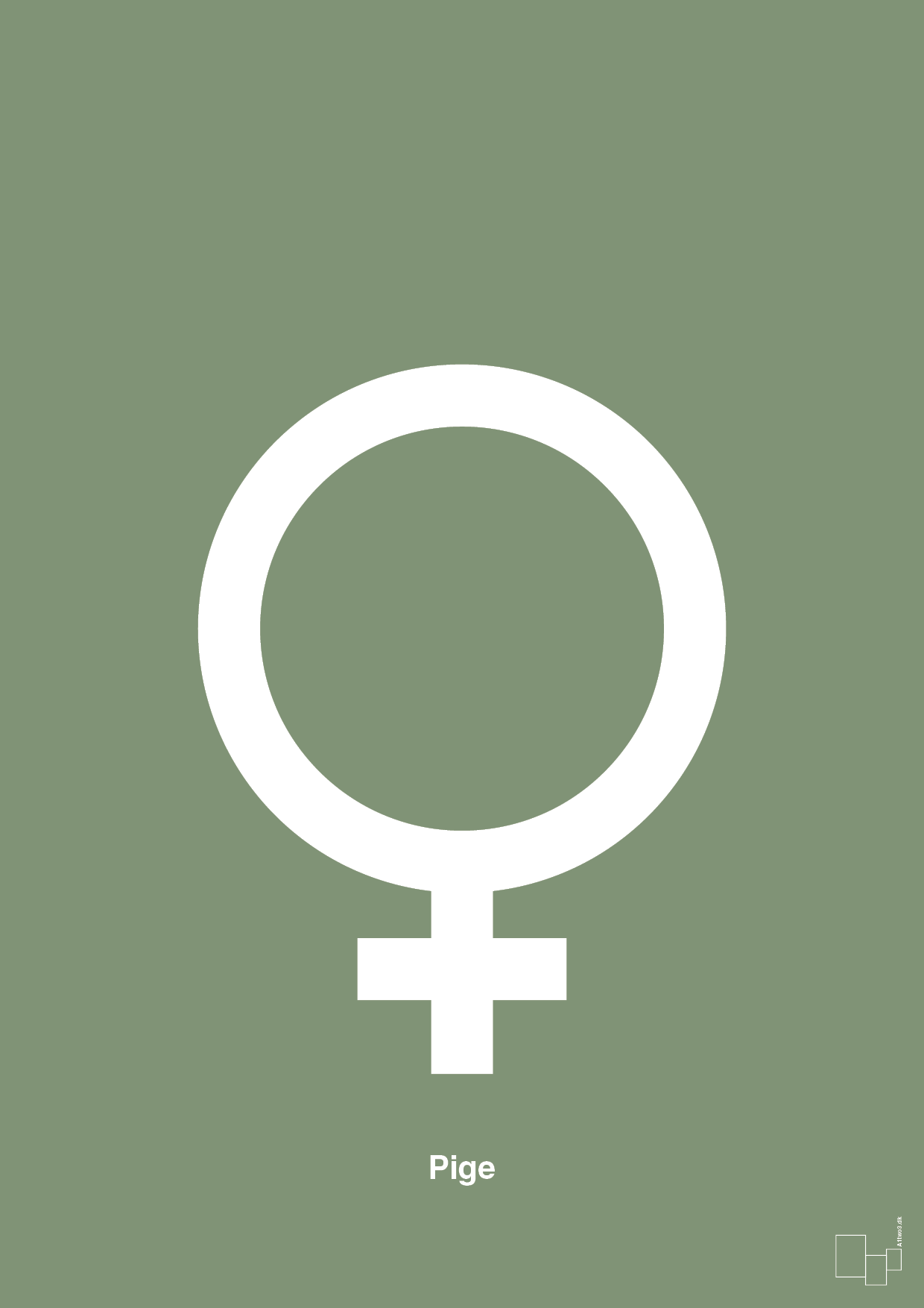 symbol for pige - Plakat med Grafik i Jade
