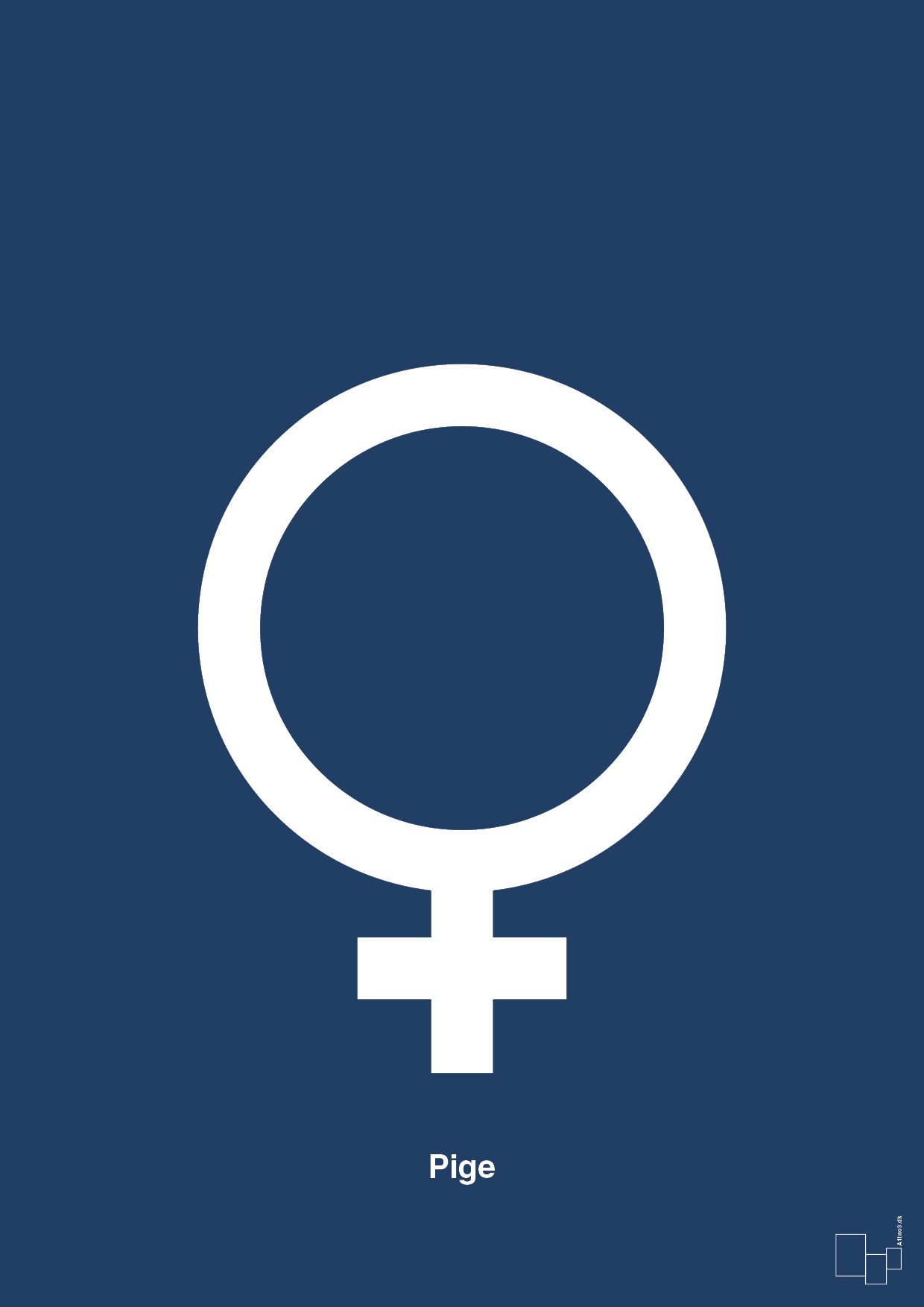 symbol for pige - Plakat med Grafik i Lapis Blue