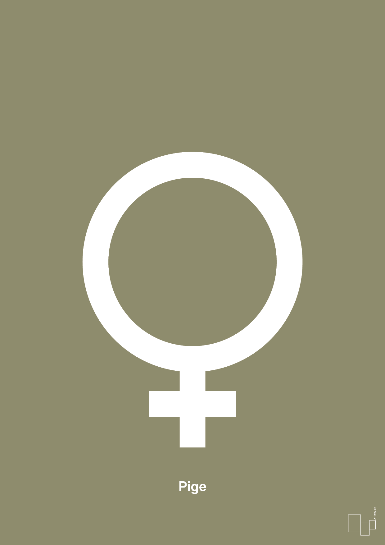 symbol for pige - Plakat med Grafik i Misty Forrest