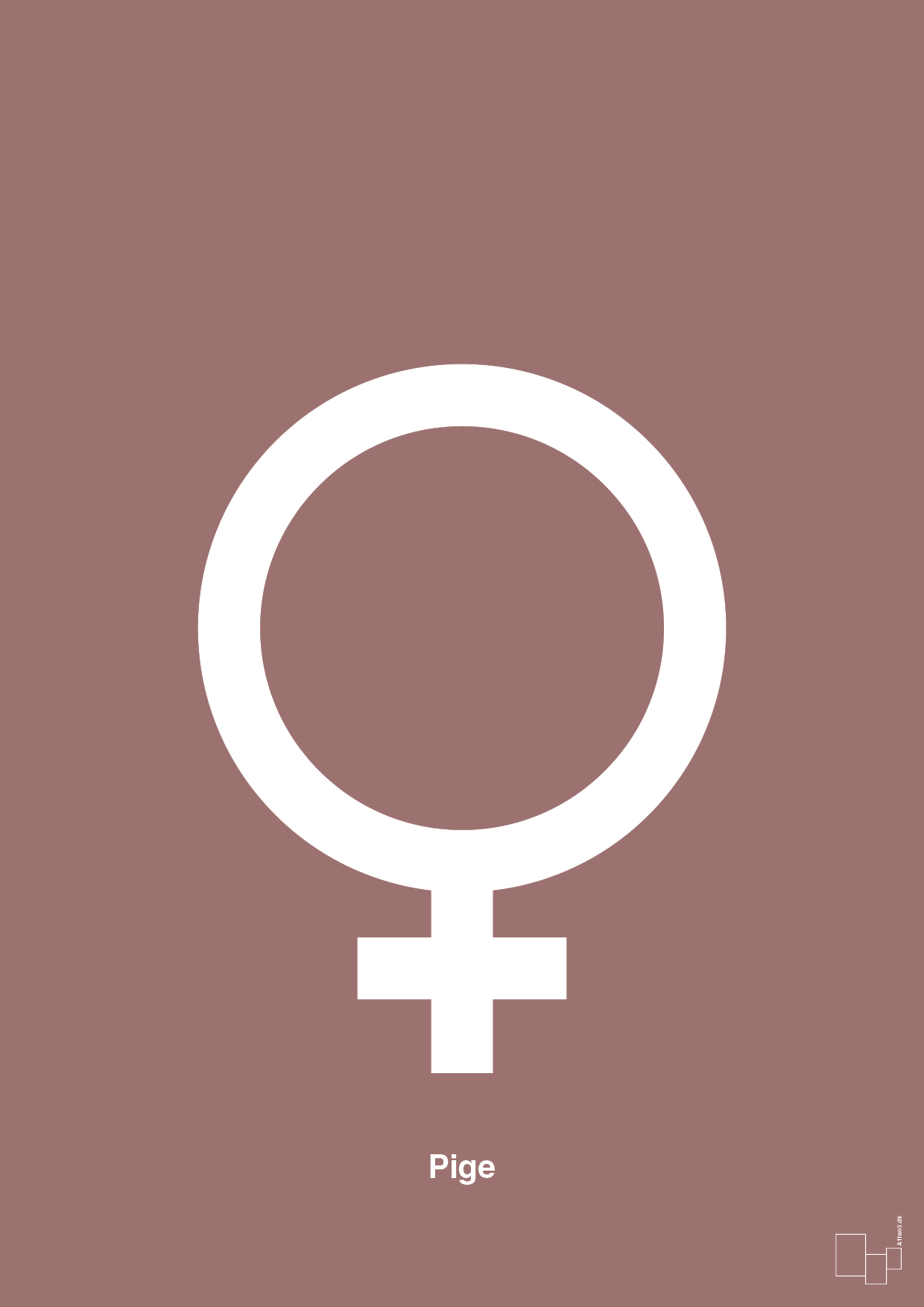 symbol for pige - Plakat med Grafik i Plum