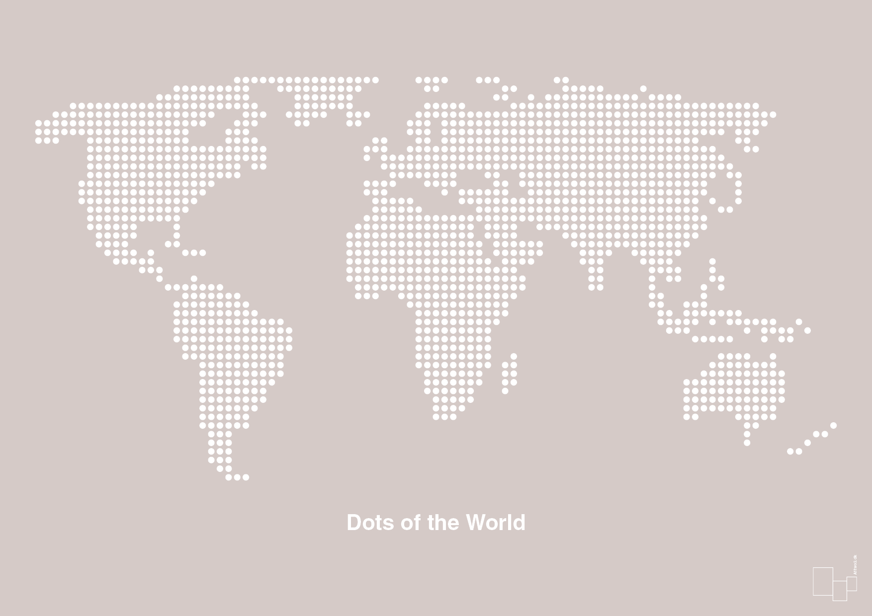 verdenskort - Plakat med Grafik i Broken Beige