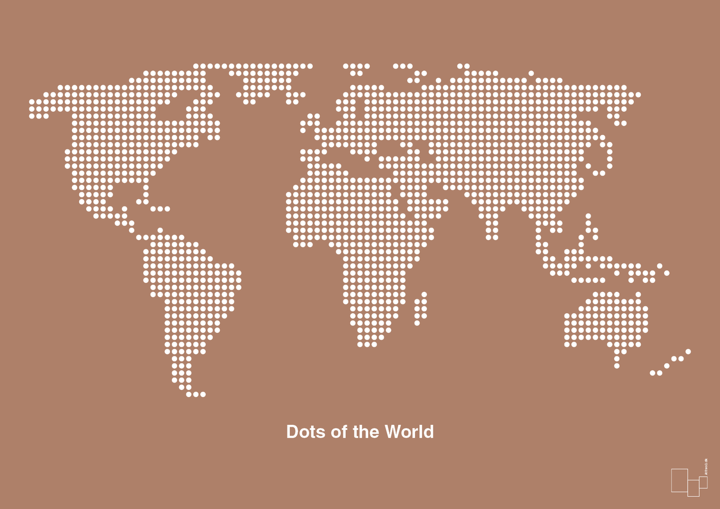 verdenskort - Plakat med Grafik i Cider Spice