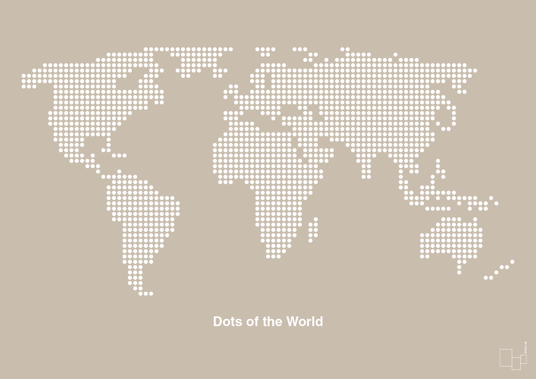 verdenskort - Plakat med Grafik i Creamy Mushroom