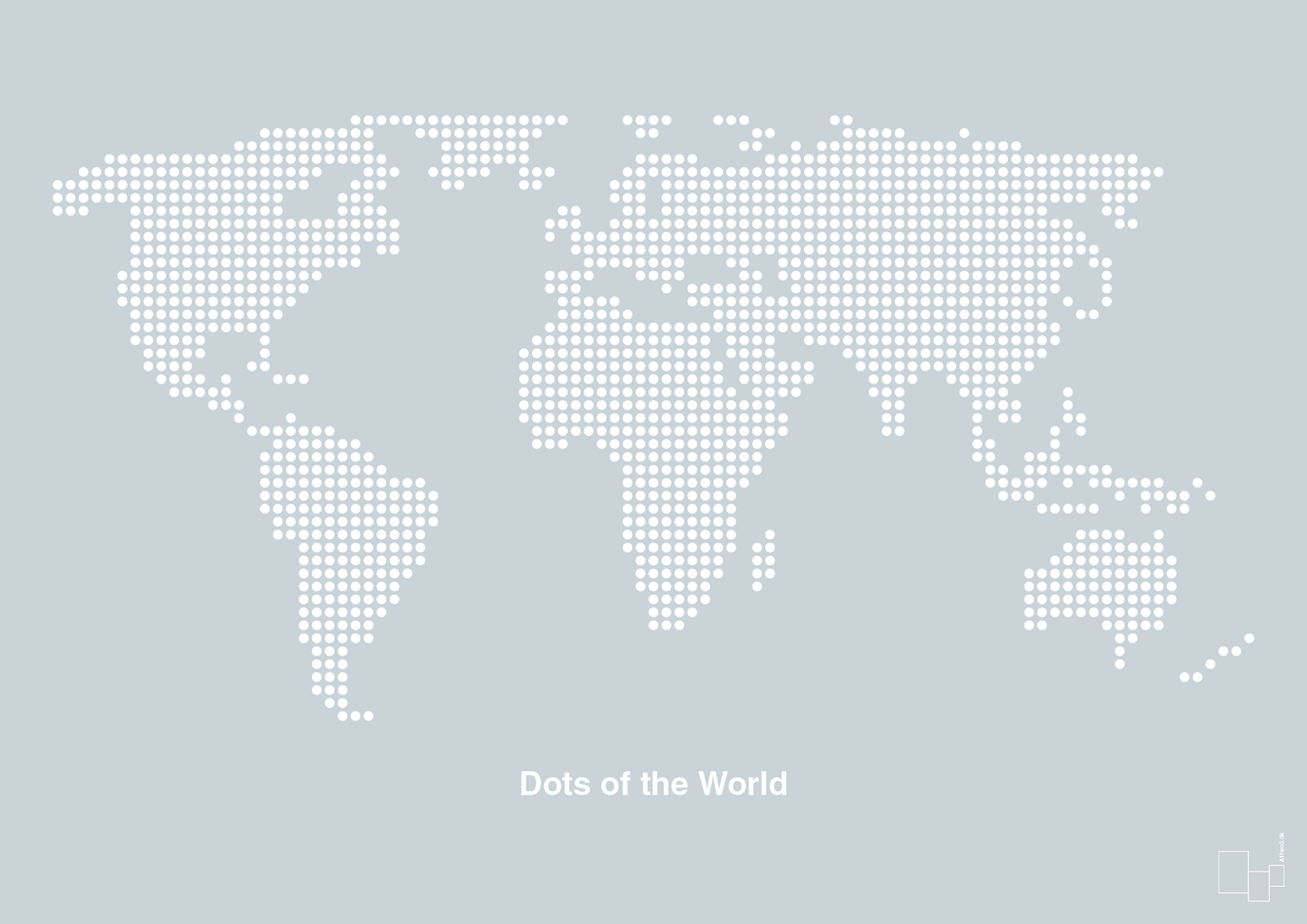 verdenskort - Plakat med Grafik i Light Drizzle