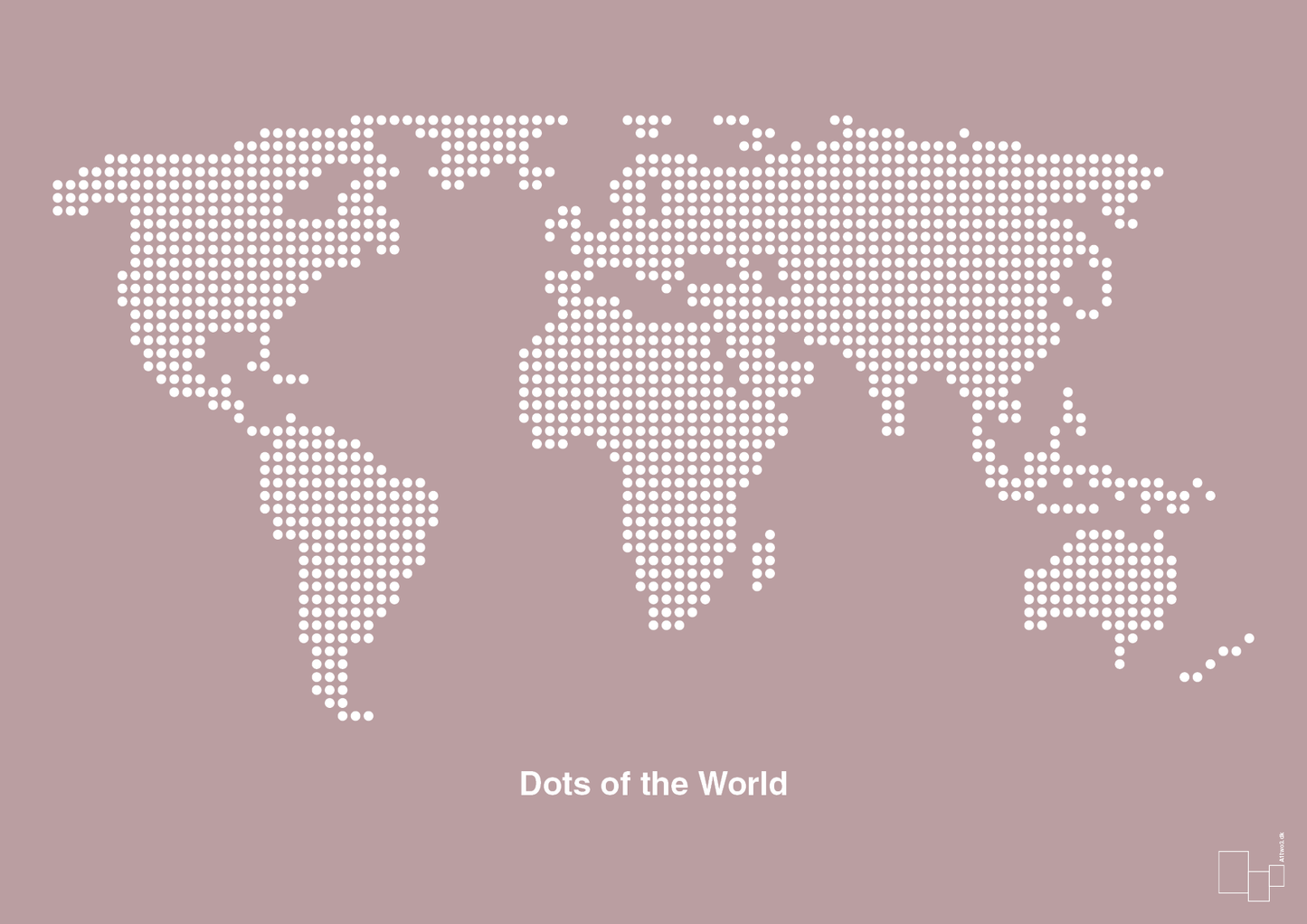 verdenskort - Plakat med Grafik i Light Rose