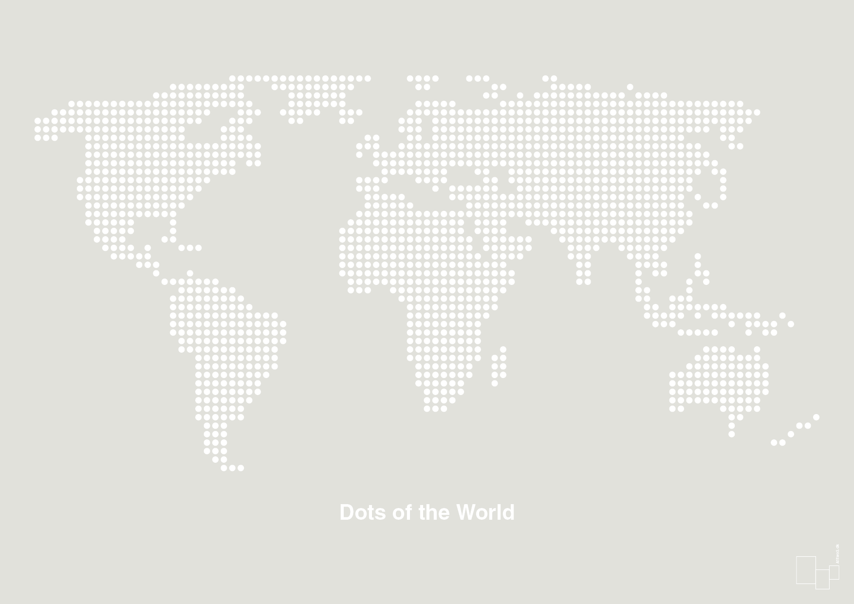 verdenskort - Plakat med Grafik i Painters White