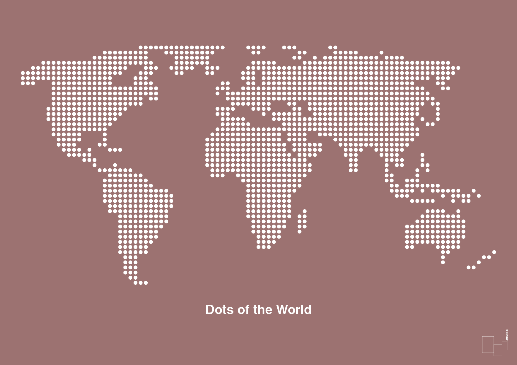 verdenskort - Plakat med Grafik i Plum
