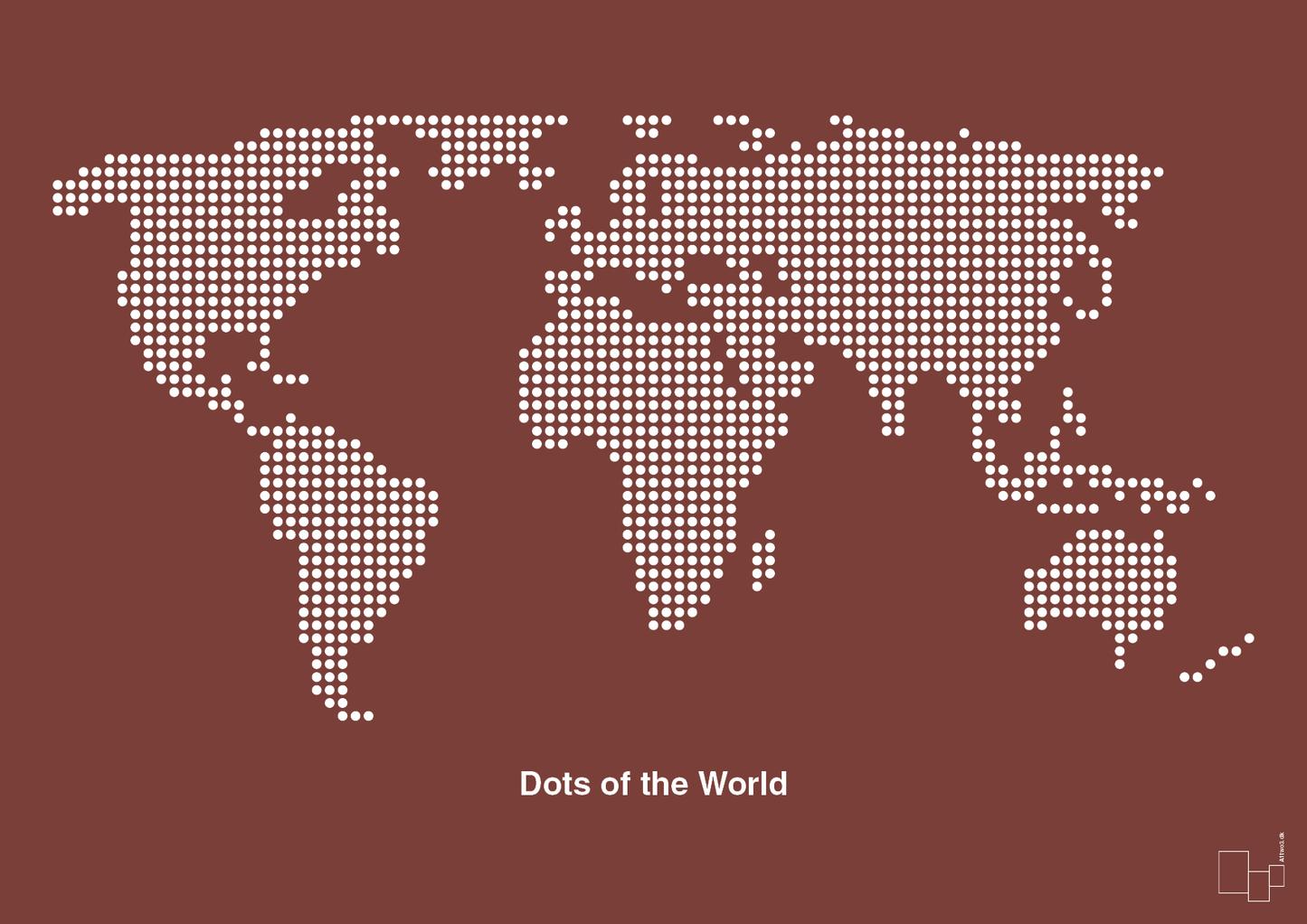 verdenskort - Plakat med Grafik i Red Pepper