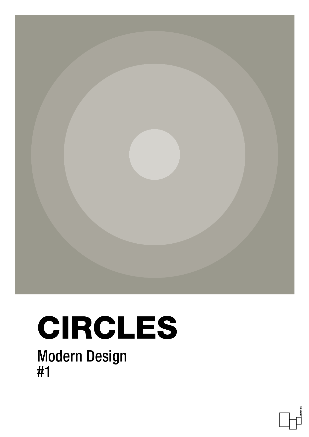 circles #1 - Plakat med Grafik i Battleship Gray