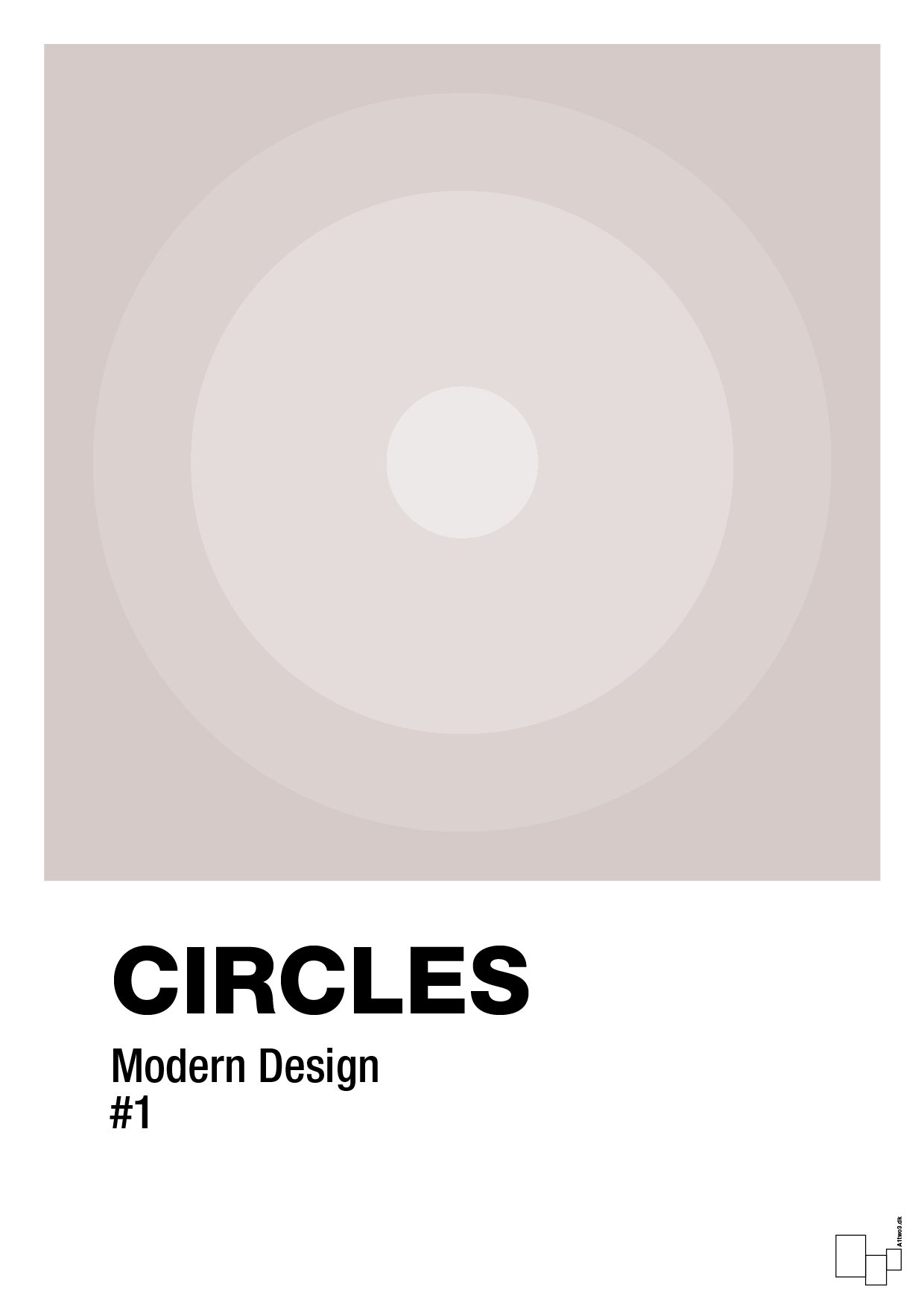 circles #1 - Plakat med Grafik i Broken Beige