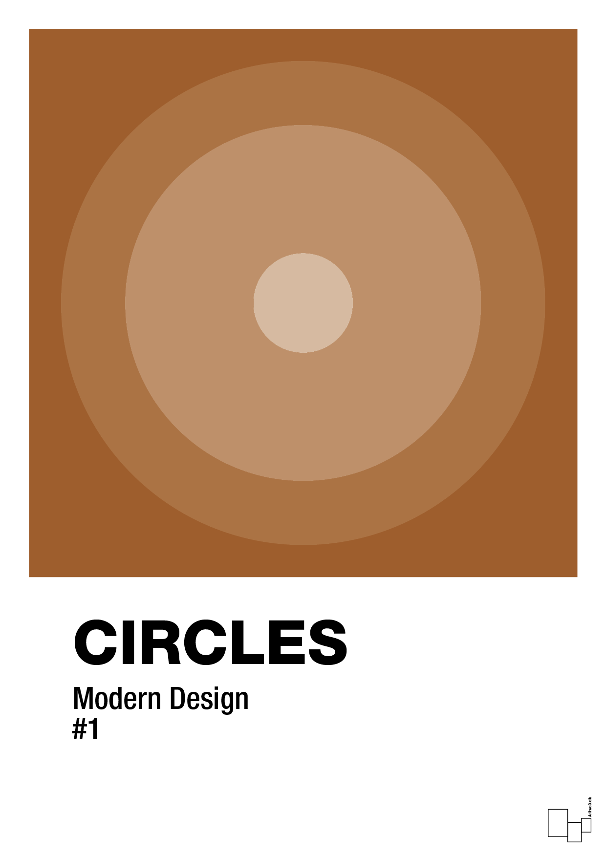 circles #1 - Plakat med Grafik i Cognac