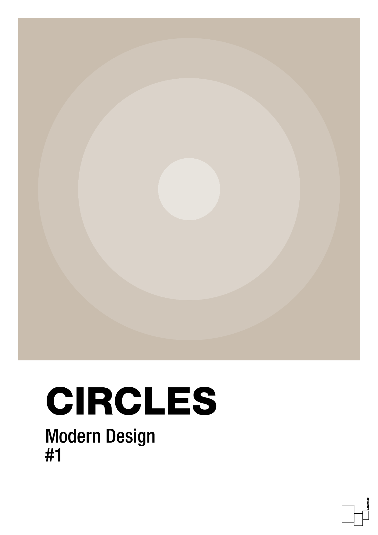 circles #1 - Plakat med Grafik i Creamy Mushroom