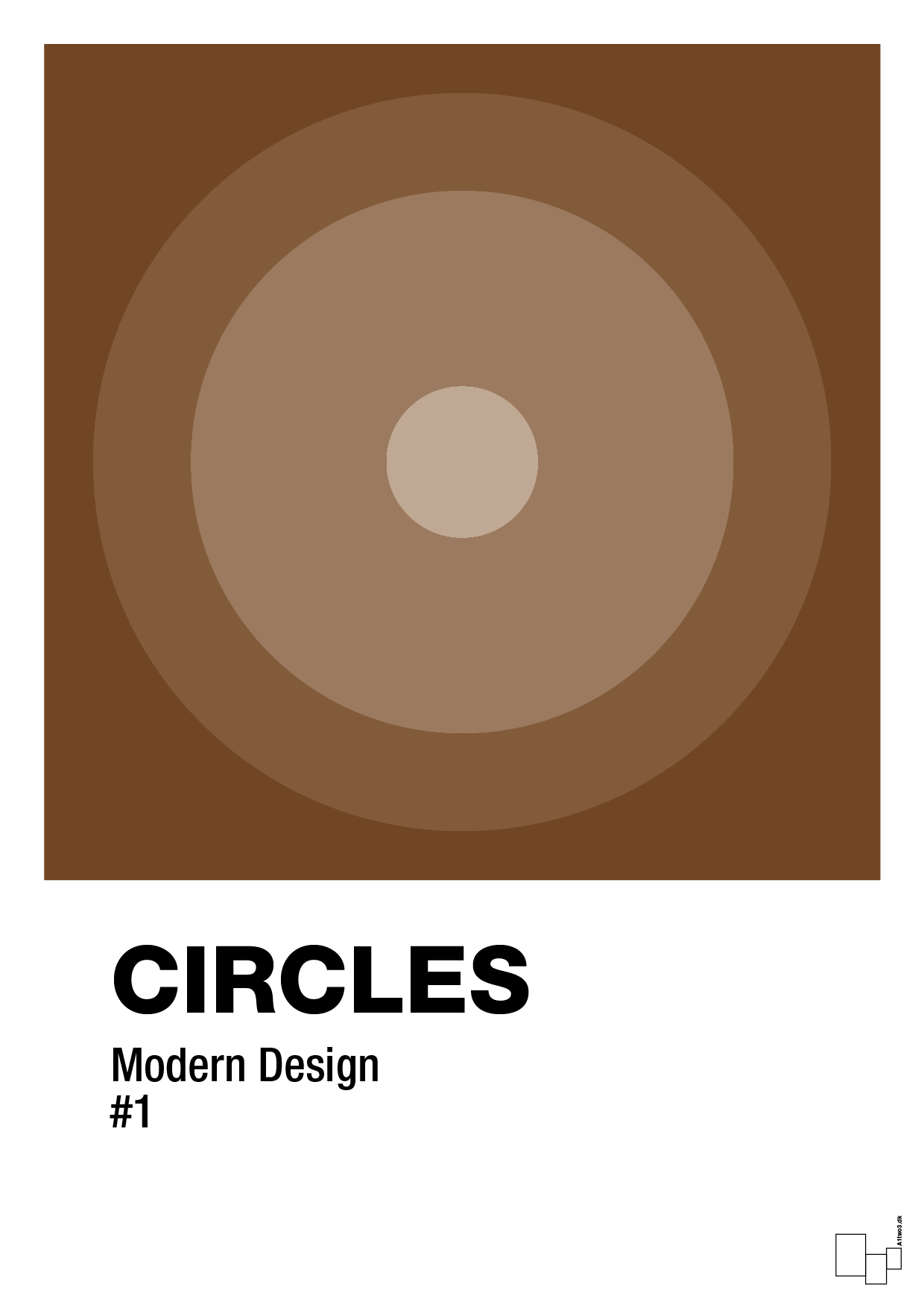 circles #1 - Plakat med Grafik i Dark Brown