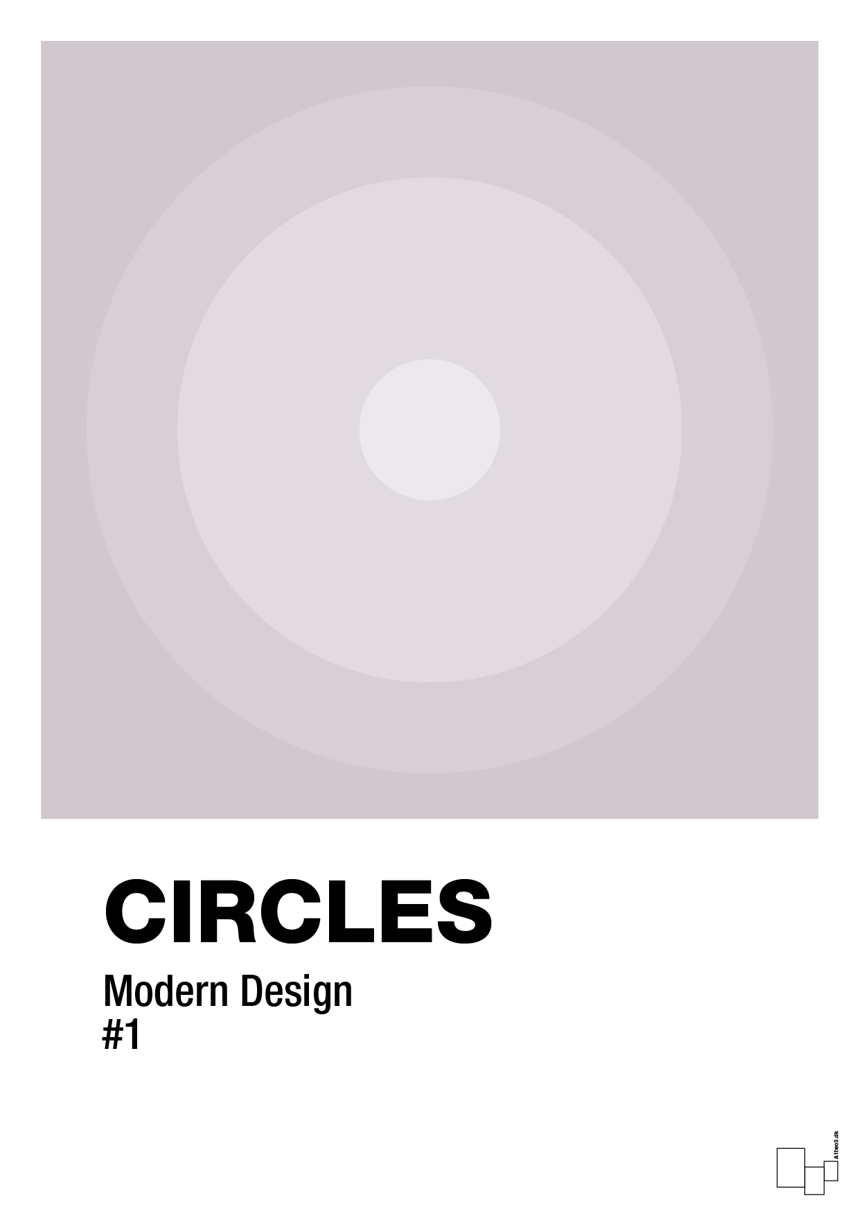 circles #1 - Plakat med Grafik i Dusty Lilac