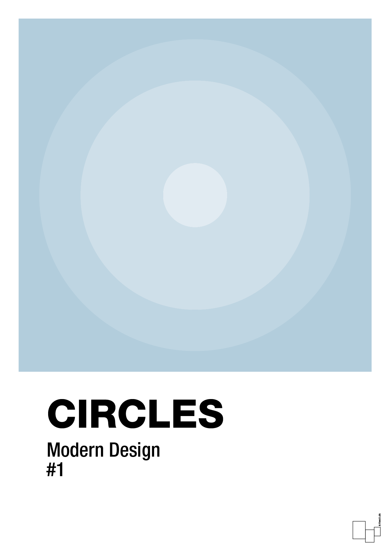 circles #1 - Plakat med Grafik i Heavenly Blue