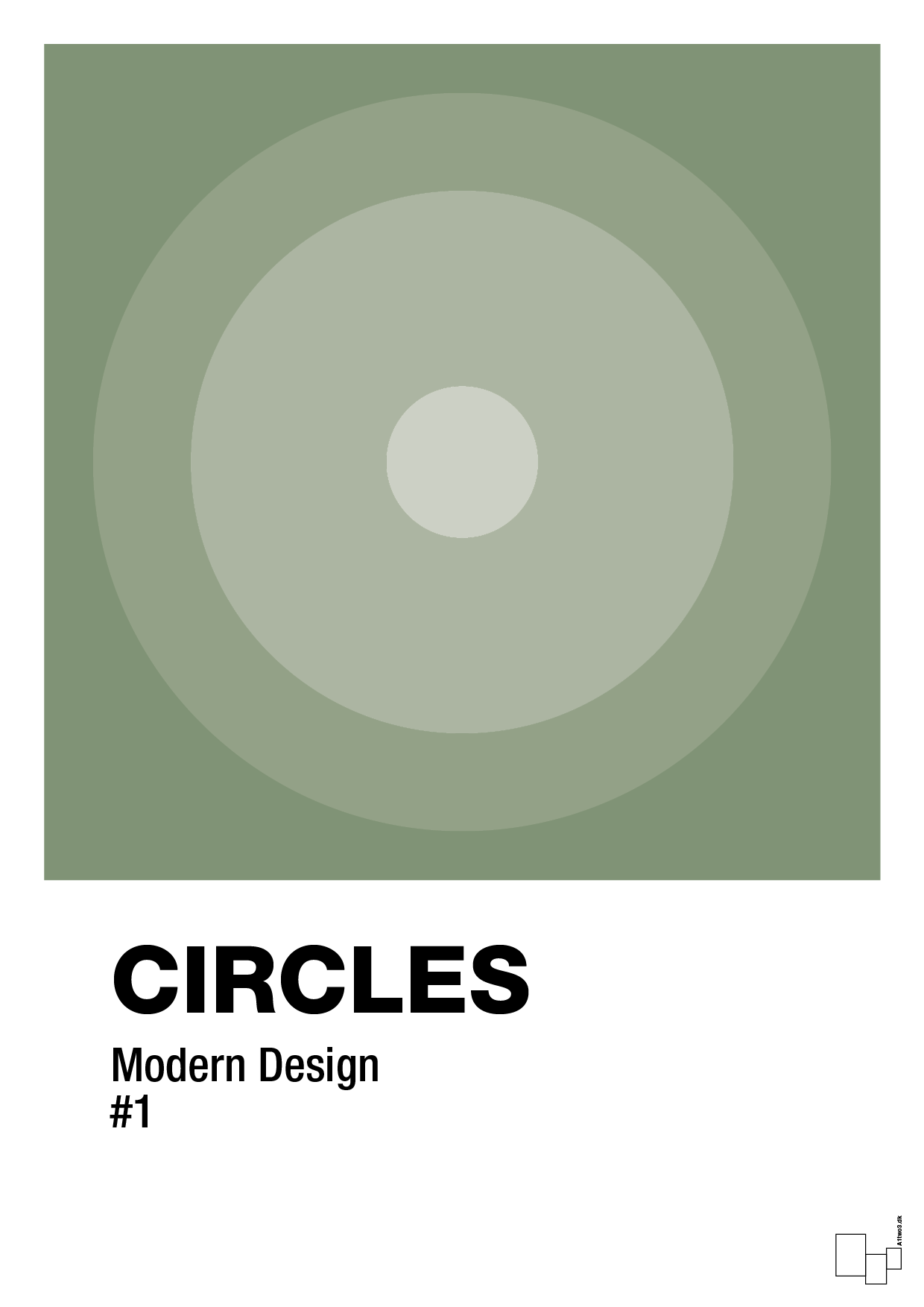 circles #1 - Plakat med Grafik i Jade