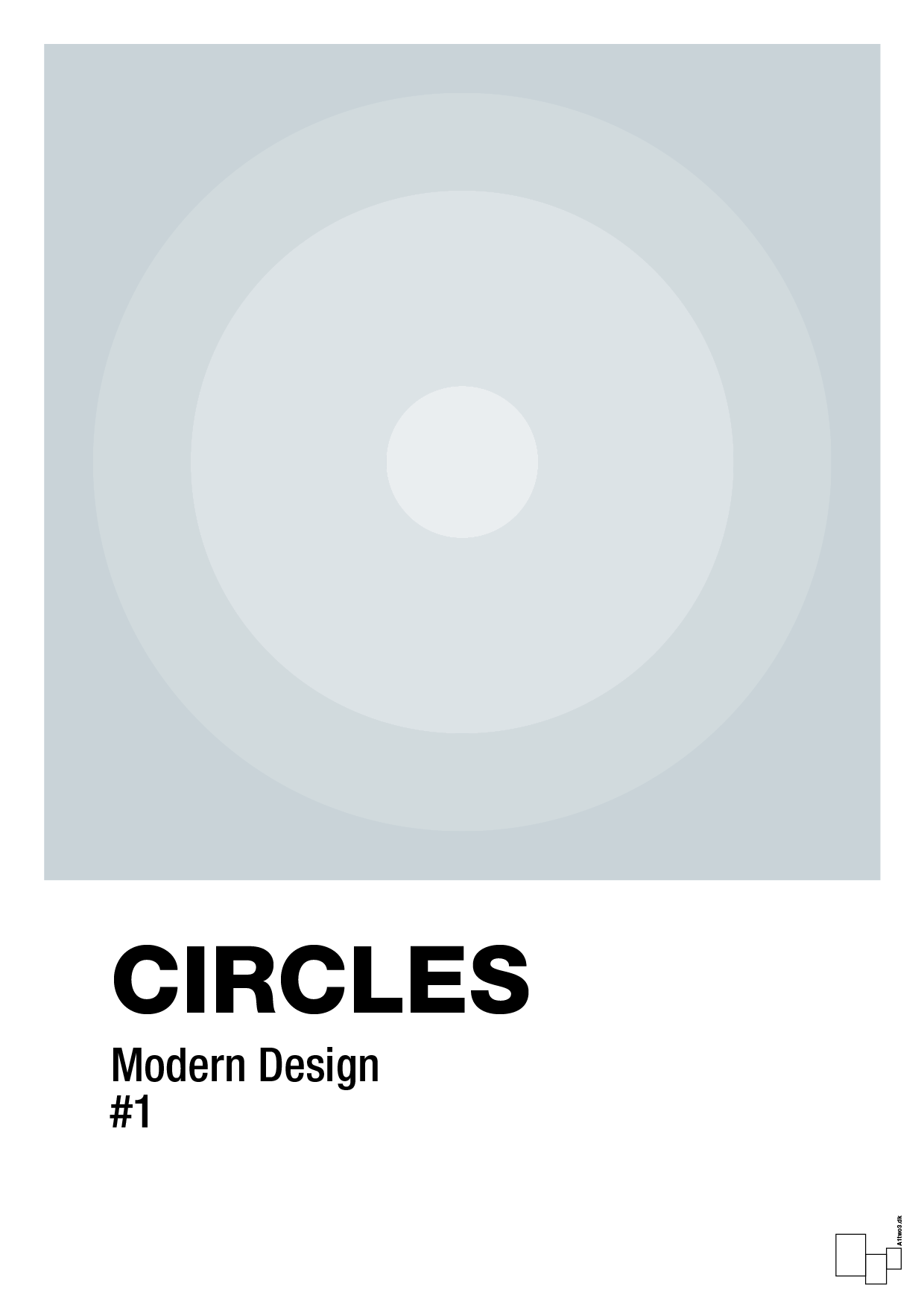 circles #1 - Plakat med Grafik i Light Drizzle