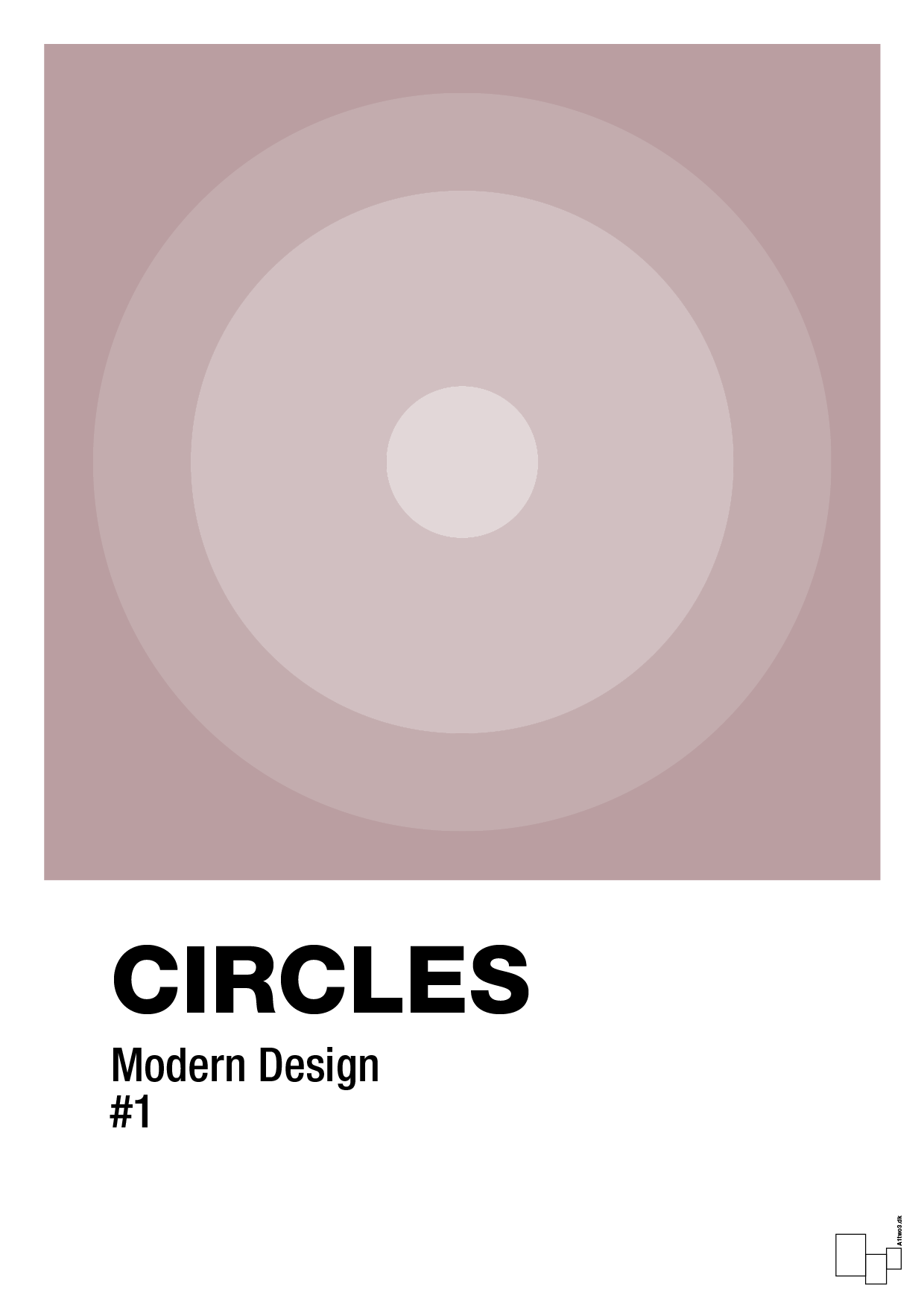 circles #1 - Plakat med Grafik i Light Rose