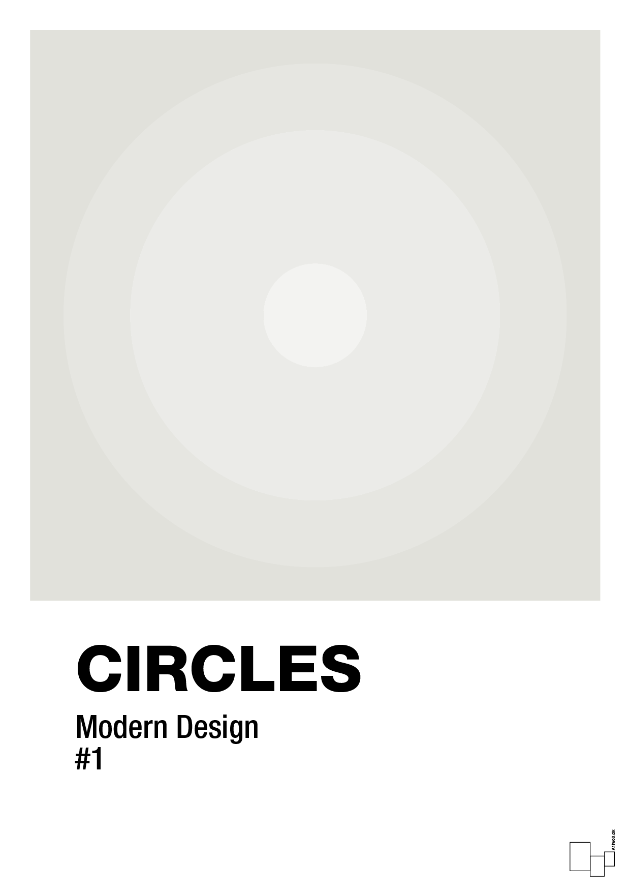 circles #1 - Plakat med Grafik i Painters White