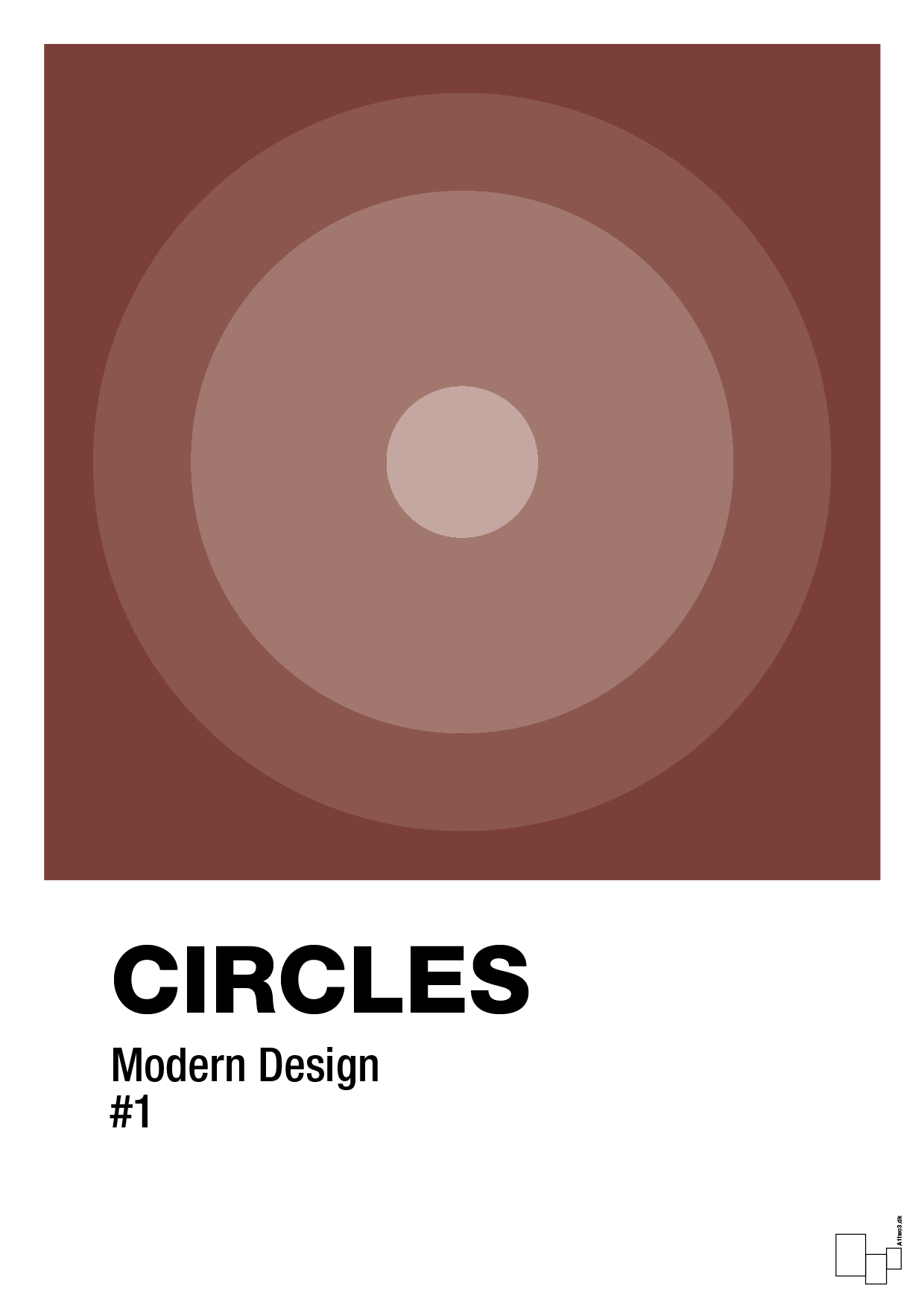 circles #1 - Plakat med Grafik i Red Pepper
