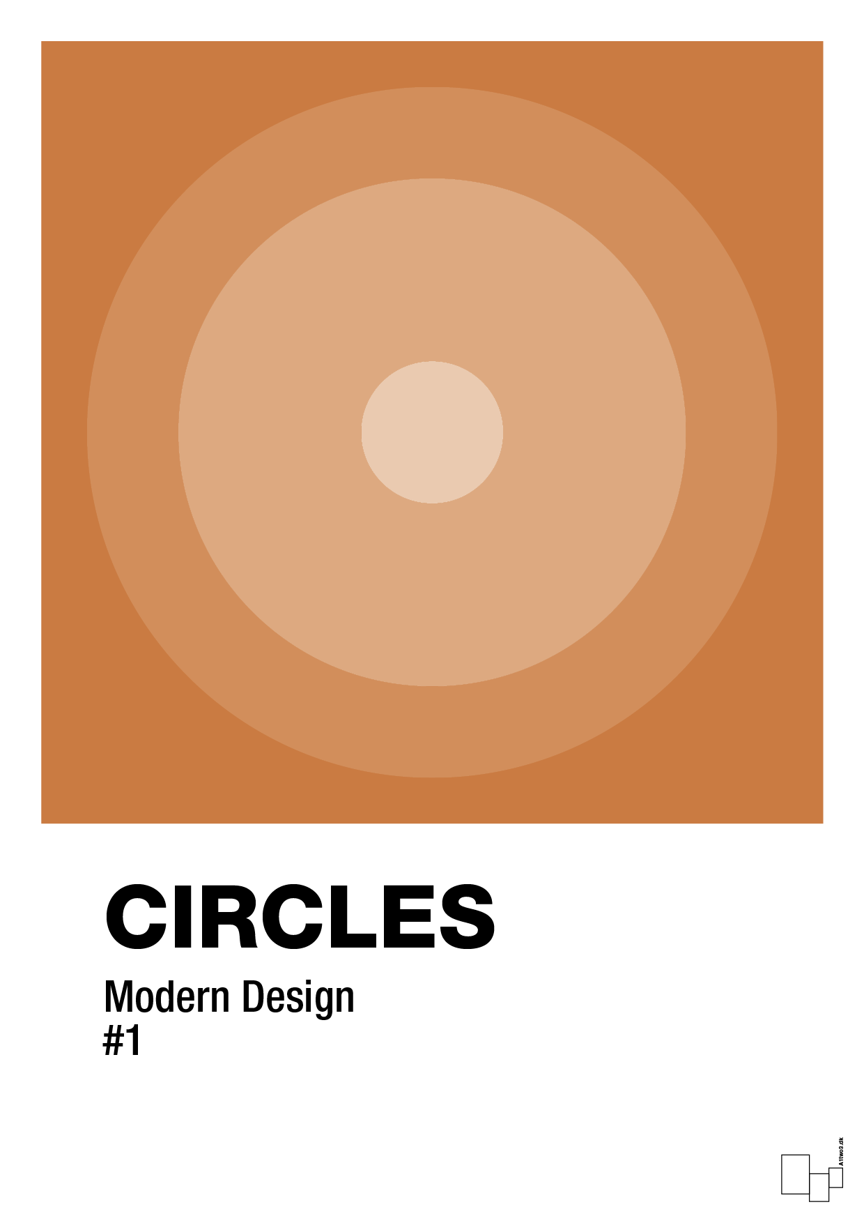 circles #1 - Plakat med Grafik i Rumba Orange