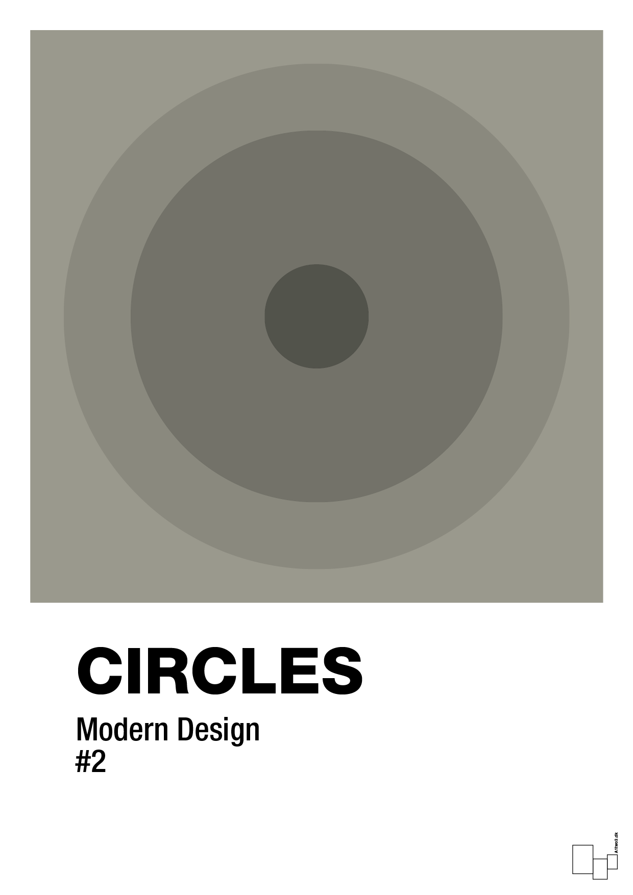 circles #2 - Plakat med Grafik i Battleship Gray