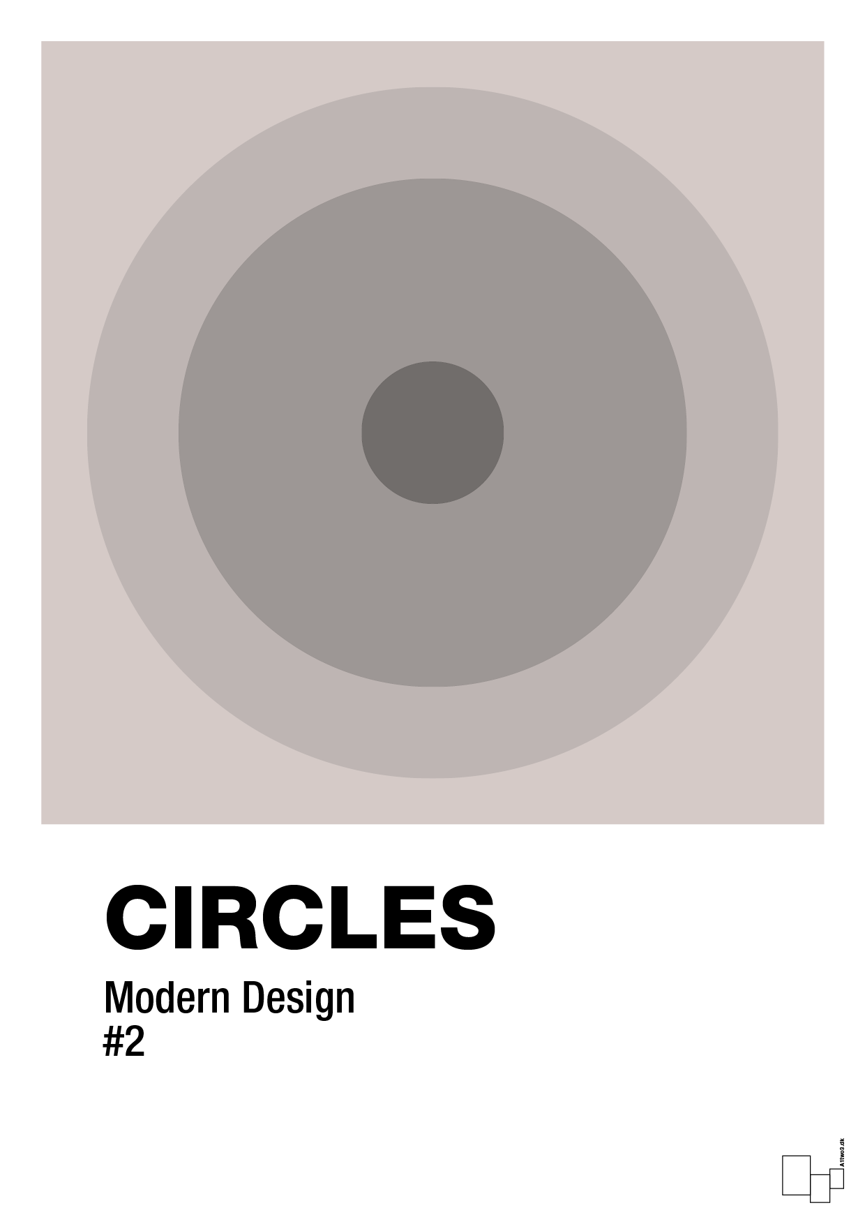 circles #2 - Plakat med Grafik i Broken Beige