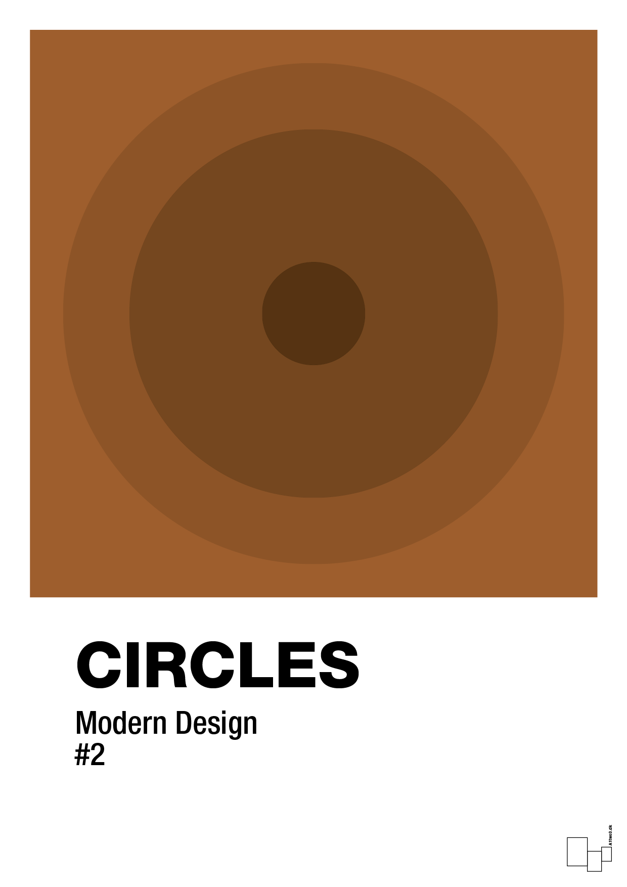 circles #2 - Plakat med Grafik i Cognac