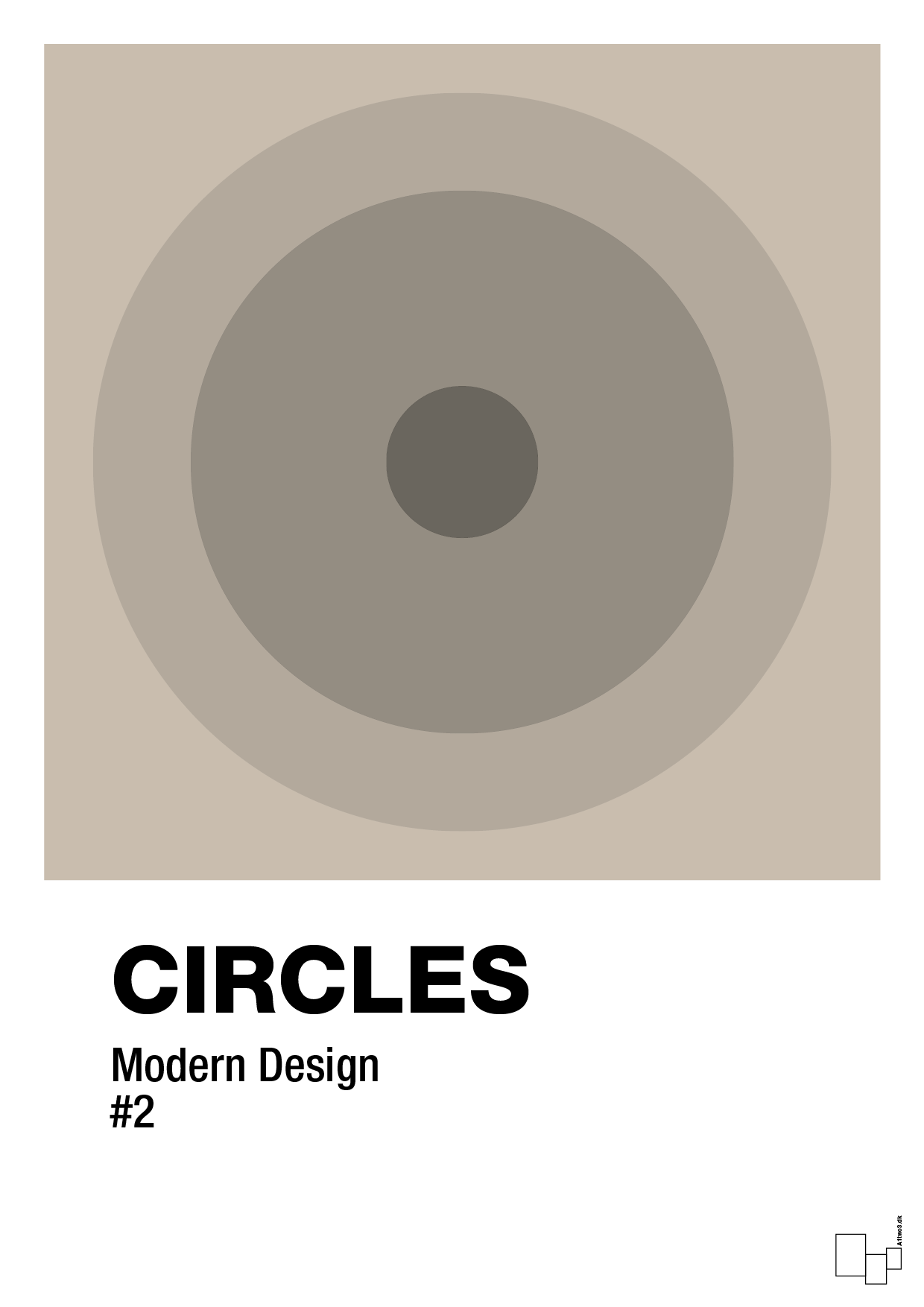 circles #2 - Plakat med Grafik i Creamy Mushroom