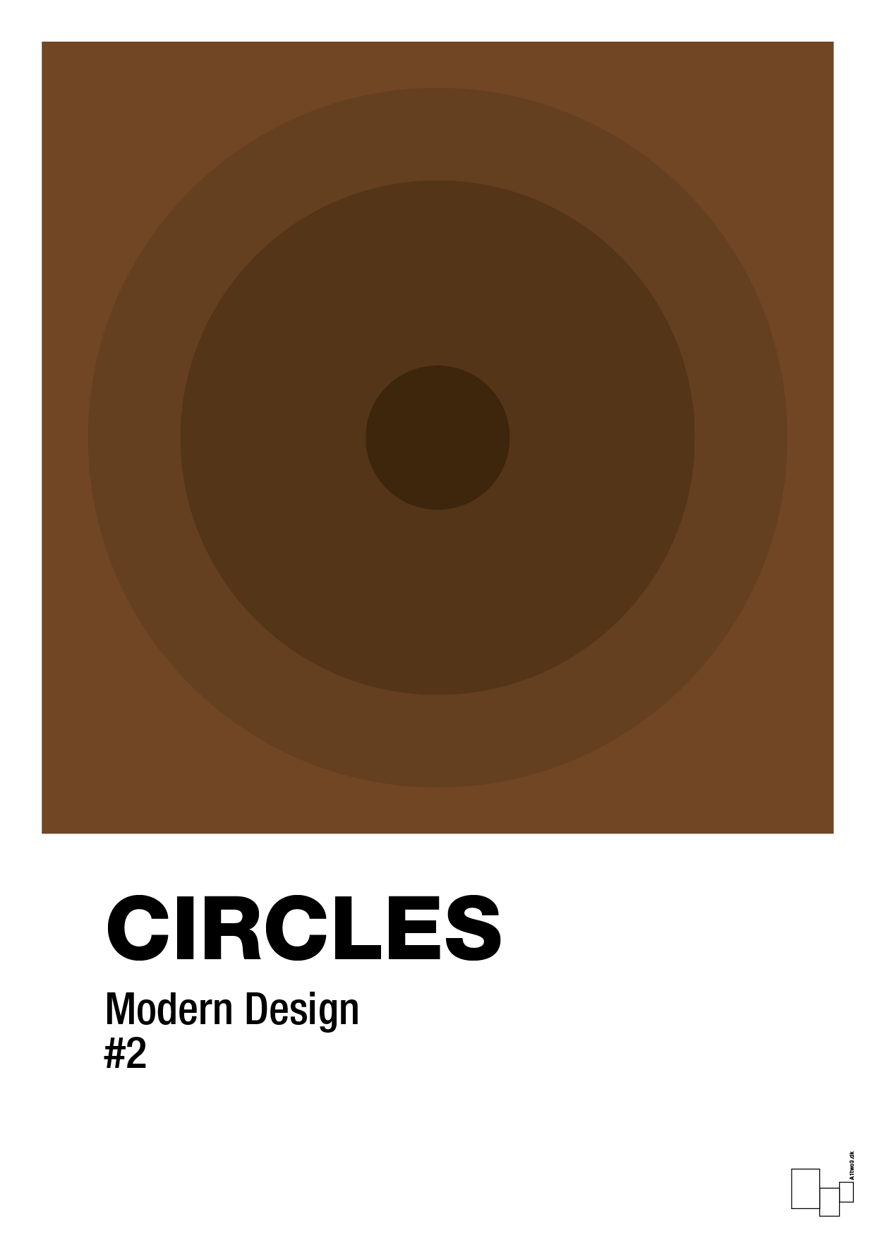 circles #2 - Plakat med Grafik i Dark Brown