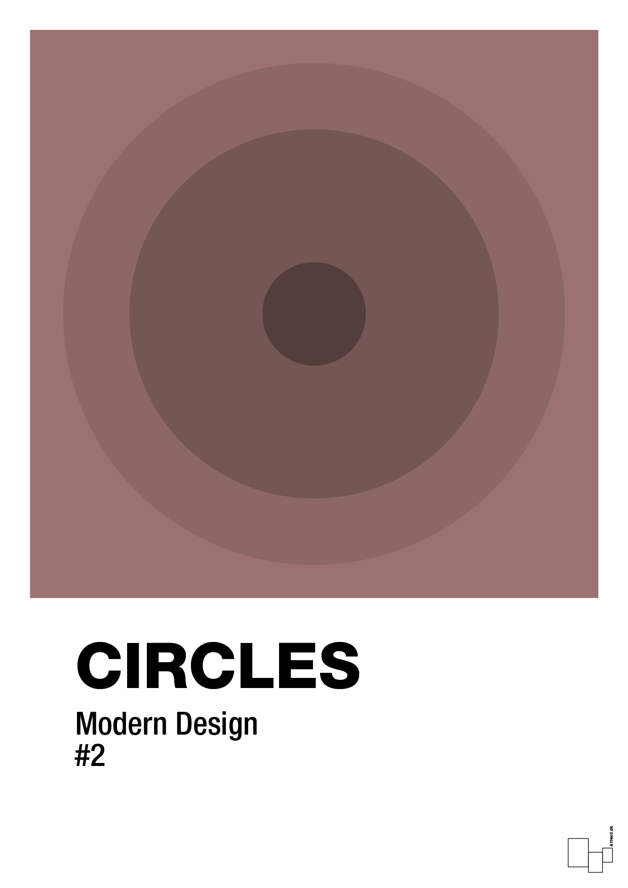 circles #2 - Plakat med Grafik i Plum