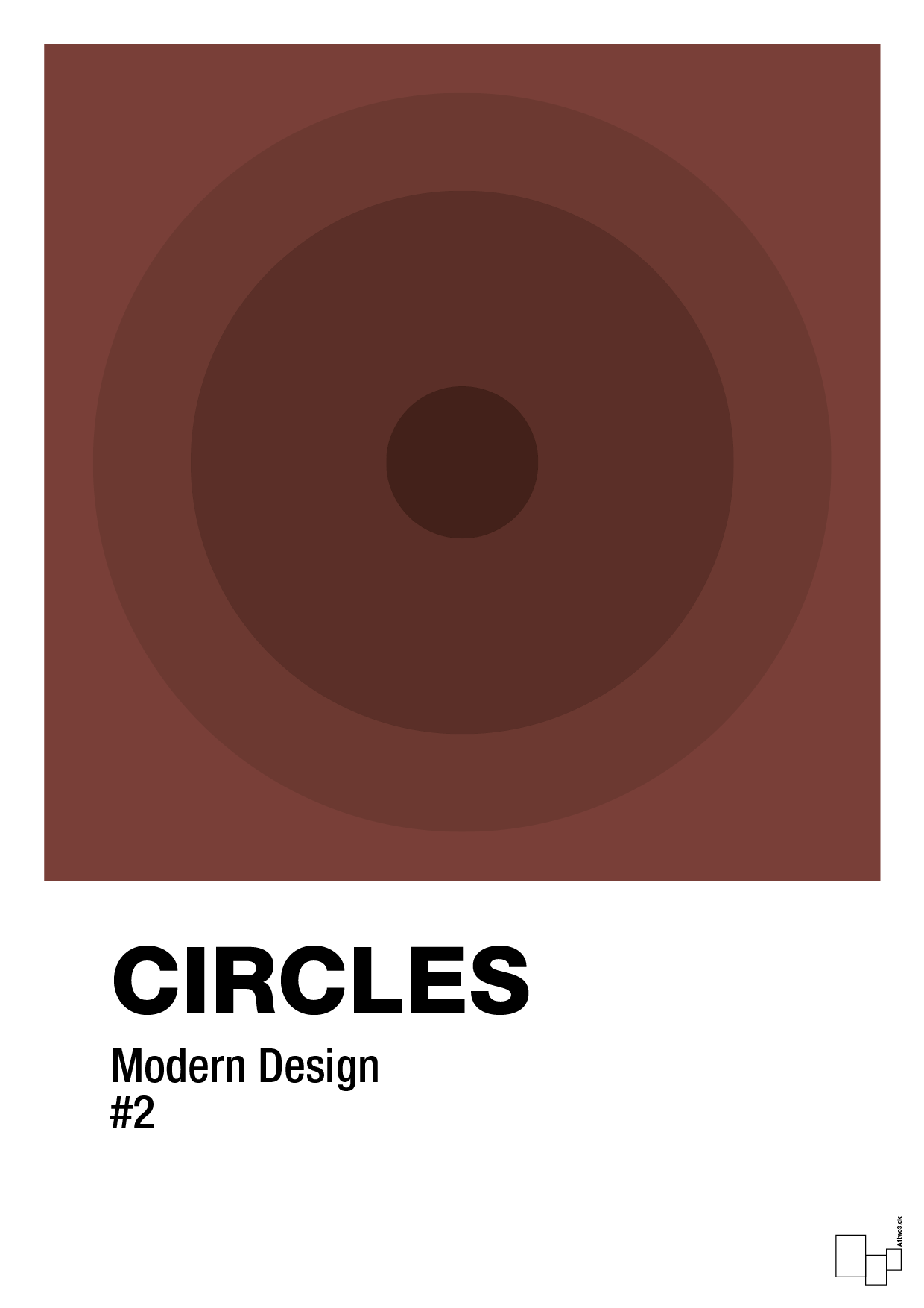 circles #2 - Plakat med Grafik i Red Pepper