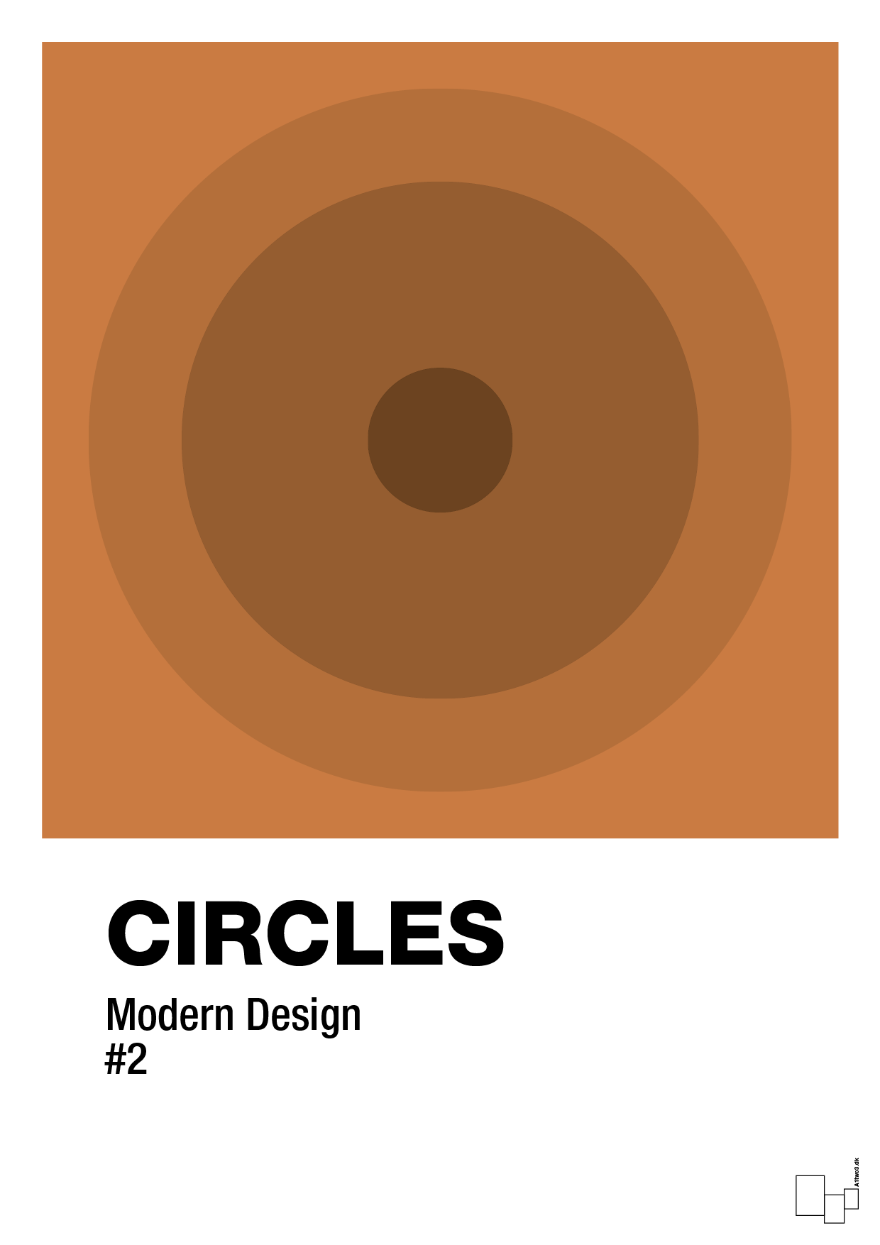 circles #2 - Plakat med Grafik i Rumba Orange