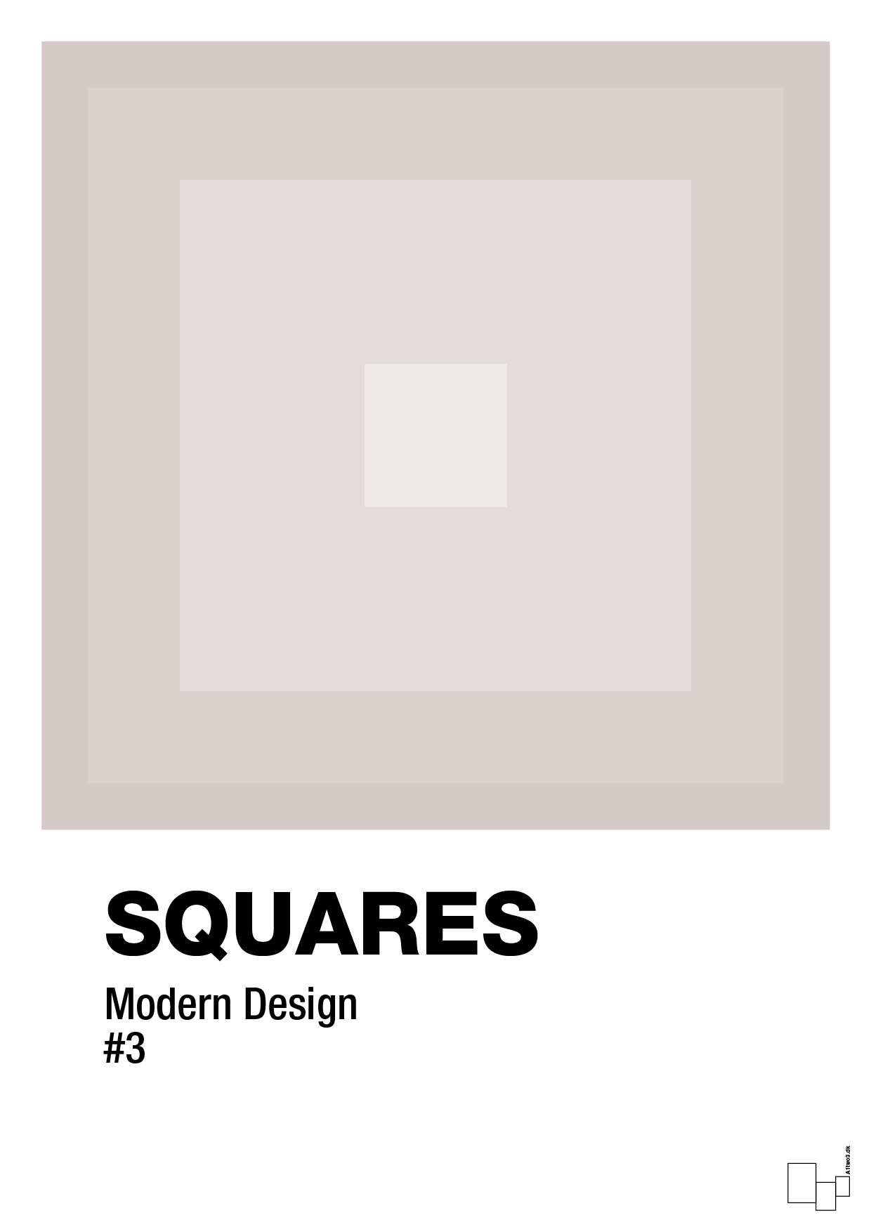 squares #3 - Plakat med Grafik i Broken Beige