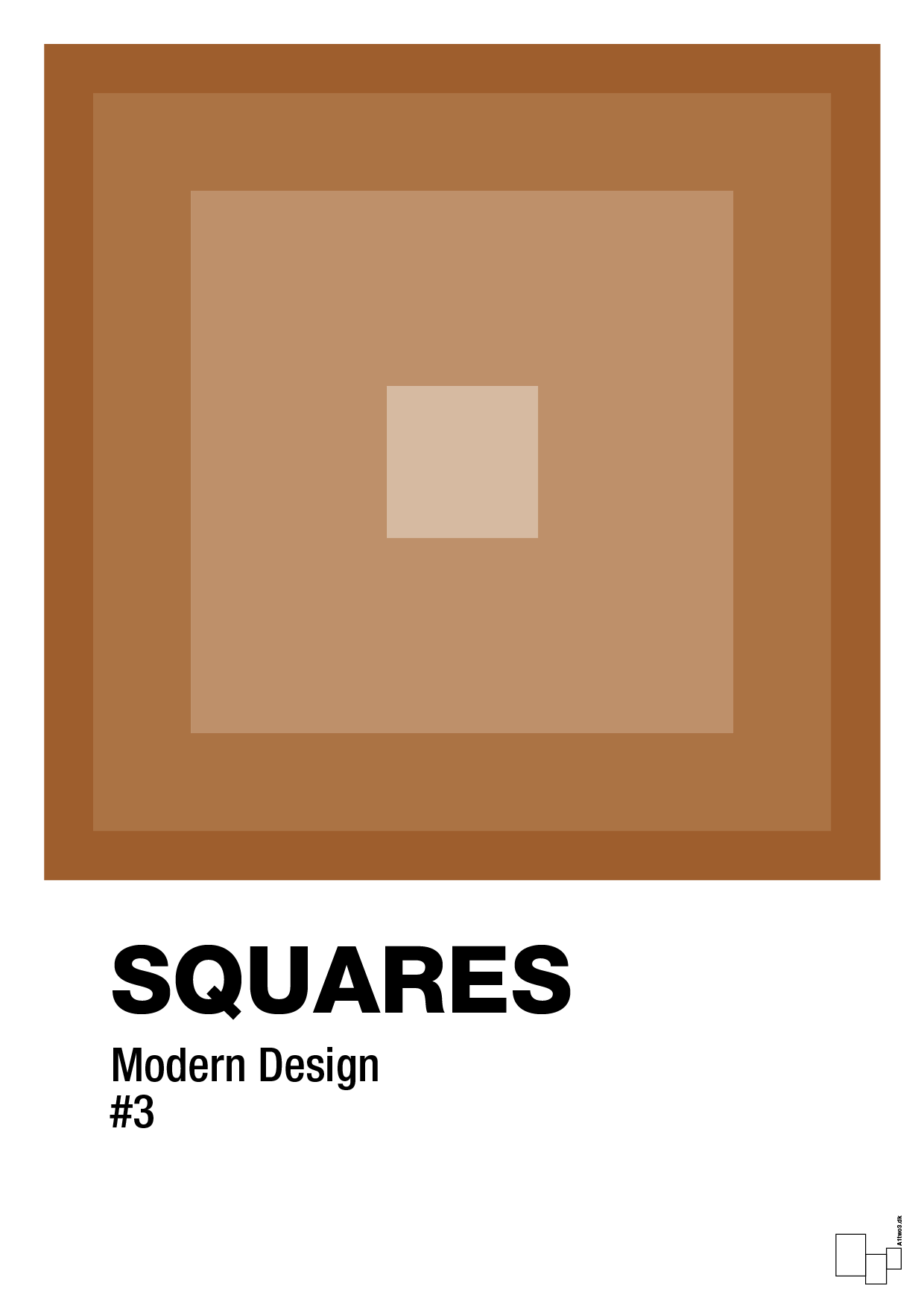squares #3 - Plakat med Grafik i Cognac